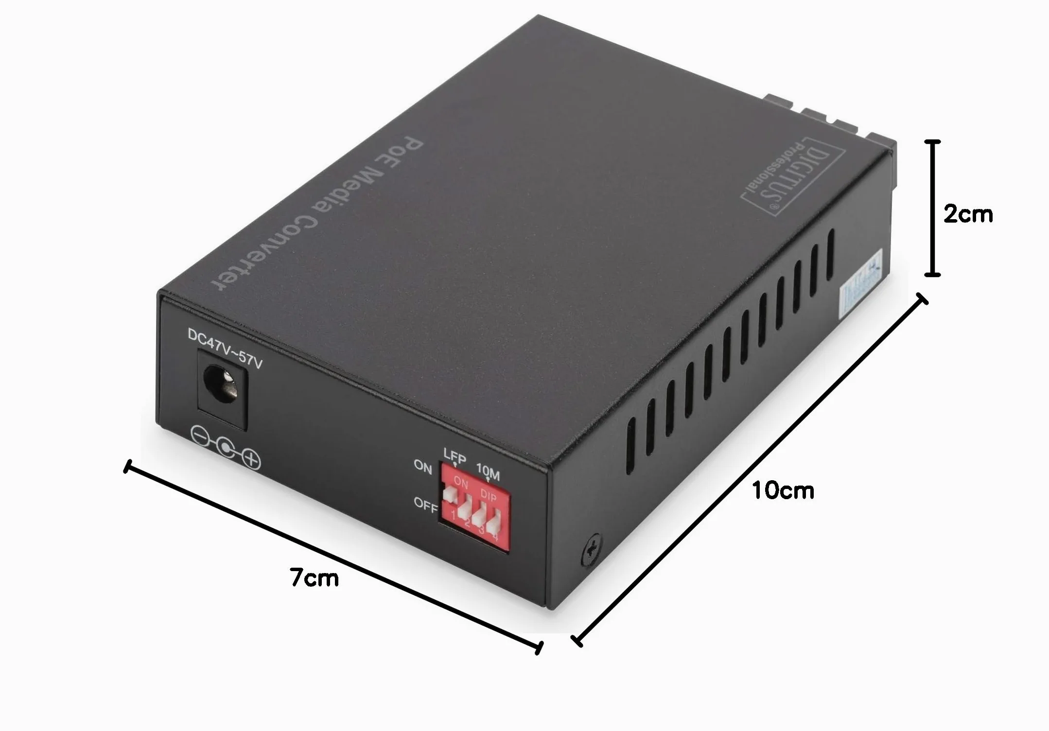 DIGITUS Convertisseur de média Gigabit – RJ45 vers SC Duplex – multimode | Injecteur PoE – 1 Gbit/s – longueur d'onde 850 nm – portée jusqu'à 0,5 km – cuivre vers fibre optique – noir