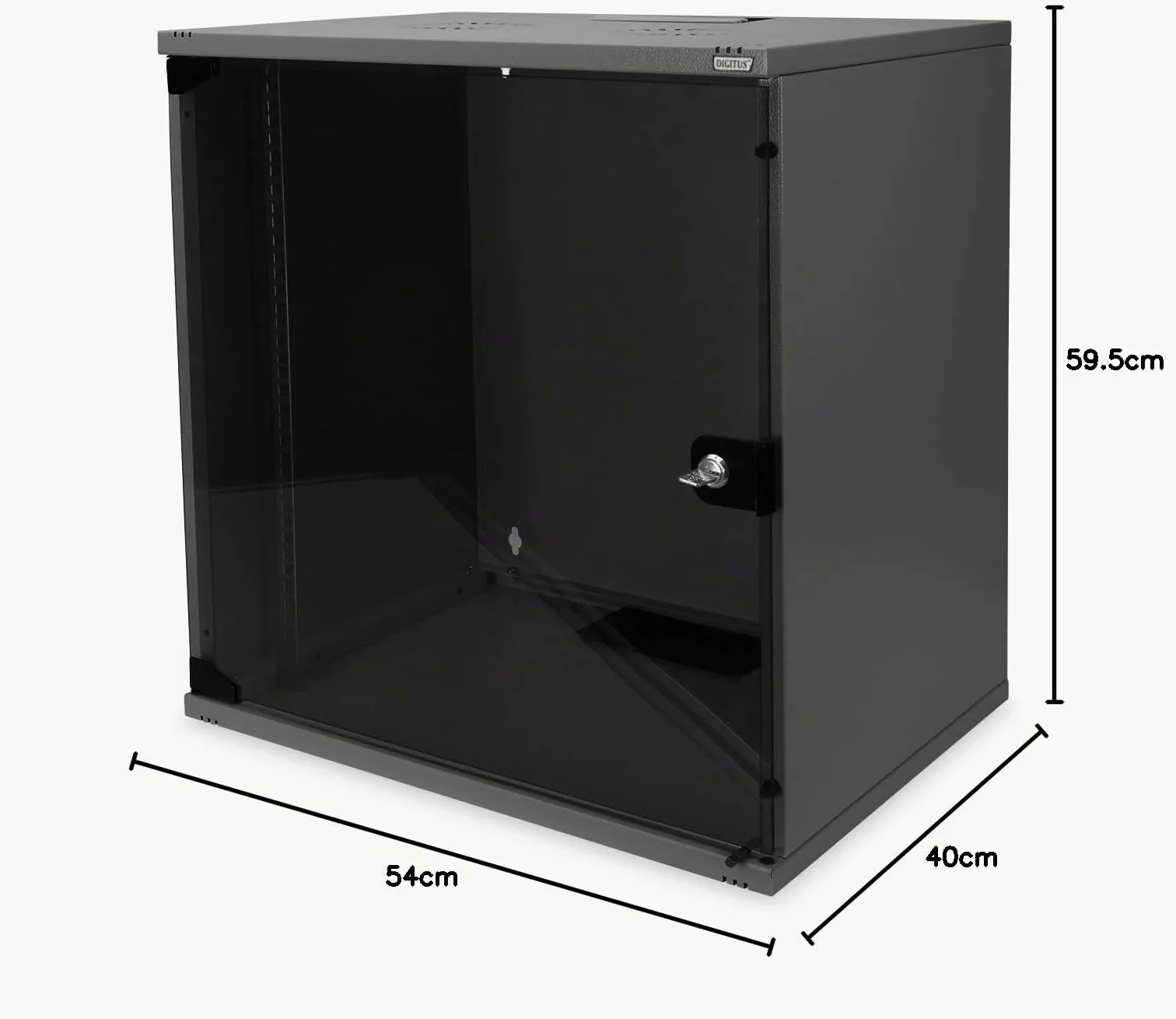 DIGITUS Armoire Réseau - Rack 19 Pouces 12 UH - Non Monté - Montage Mural - Profondeur 400 mm - Capacité de Charge 60 kg - Porte Vitrée - Série Soho - Gris | Profondeur 400 mm – Profondeur utile 270 mm – Montage mural – Capacité de charge 60 kg – Porte vi