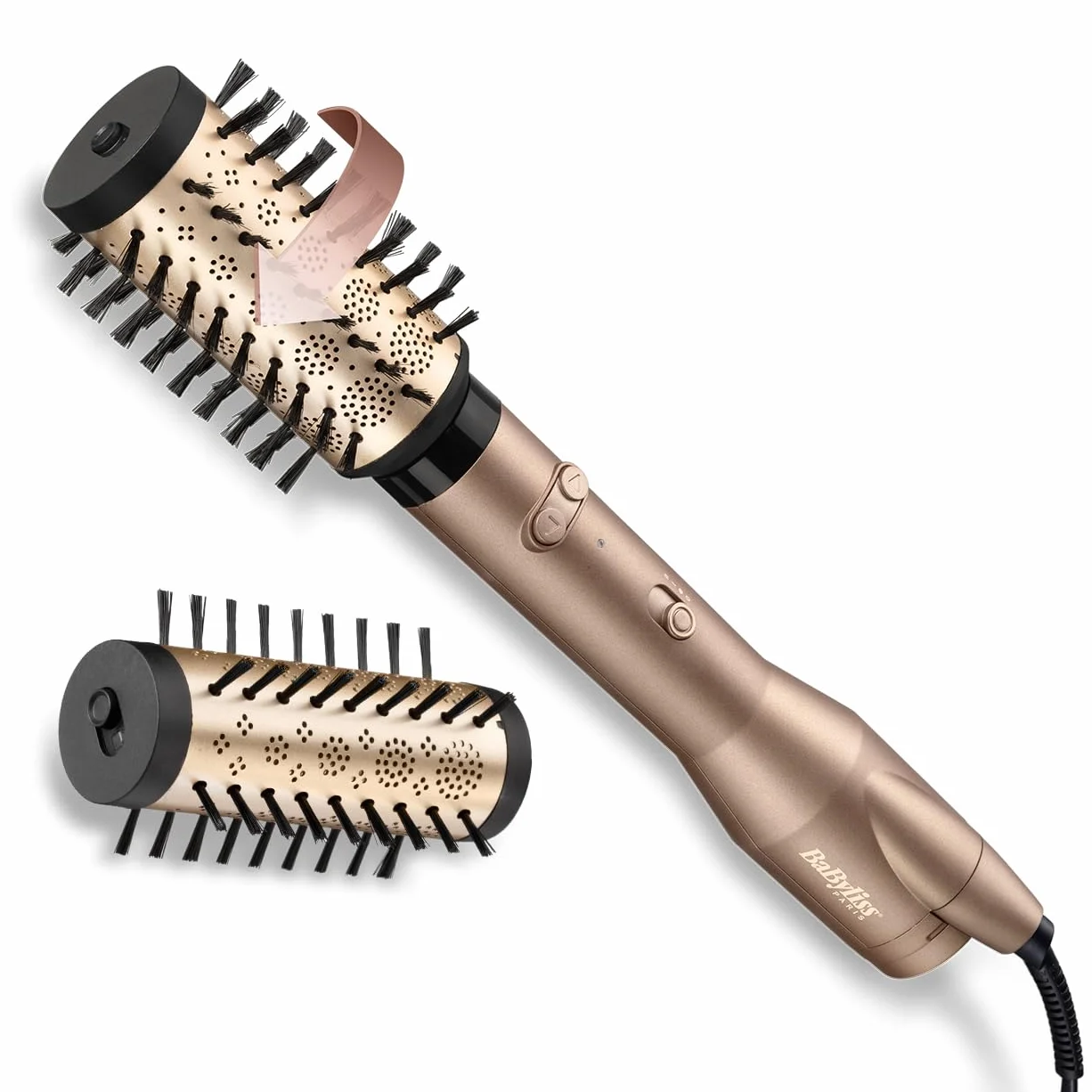 BaByliss Big Hair Dual Brosse soufflante rotative AS952E 50mm 40mm ionique anti-frisottis Noir