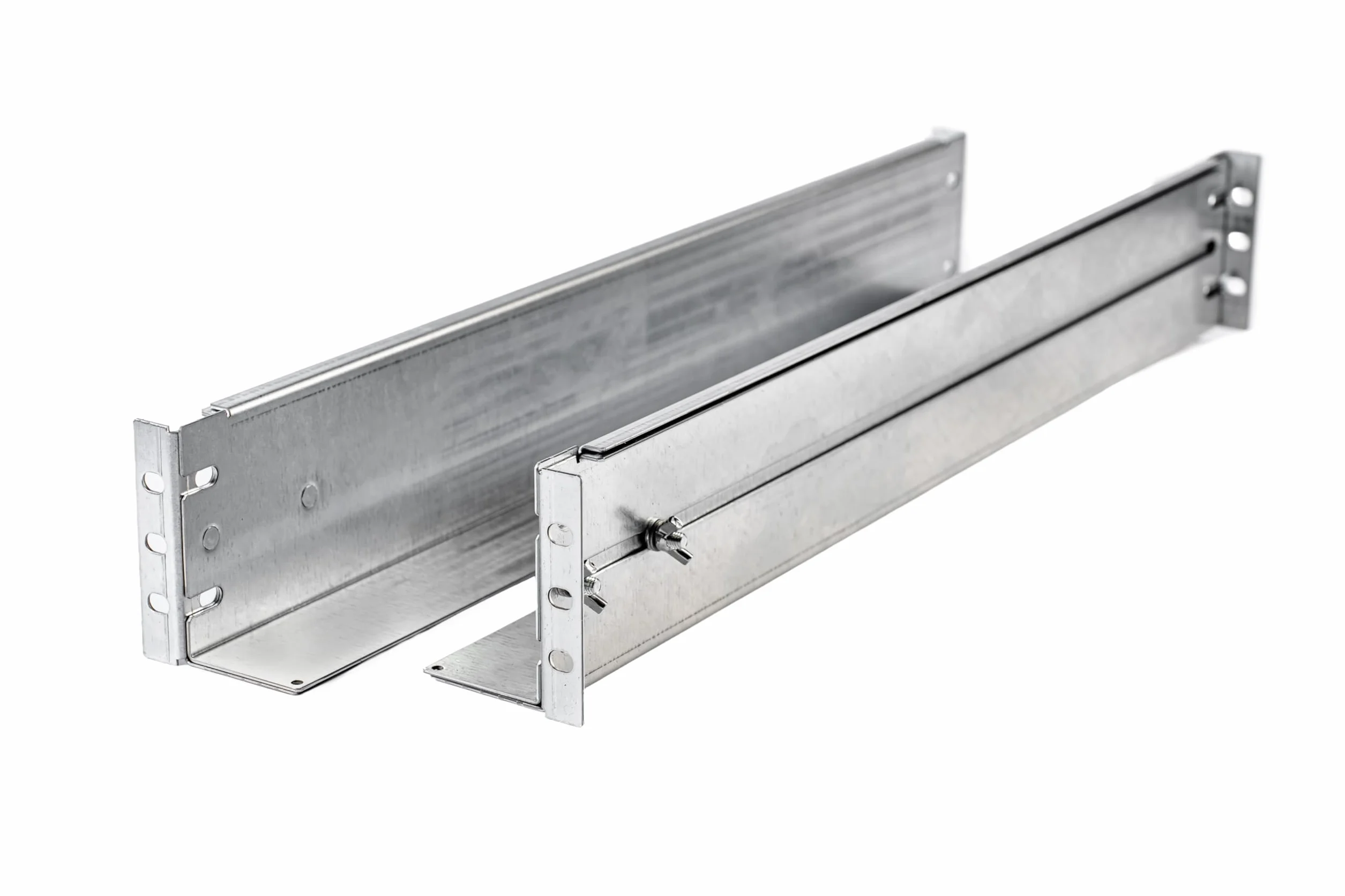 SABAJ M&D Rails 2U renforcés pour Rack 19 Pouces, Profondeur 800-1200 mm, Charge 80 kg, Acier 19-0059