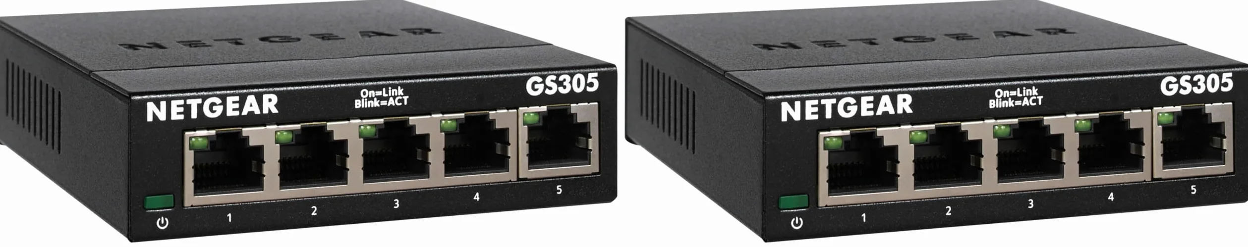 NETGEAR GS305-300PES Switch ethernet métal 5 Ports Gigabit (10/100/1000) (Lot de 2)
