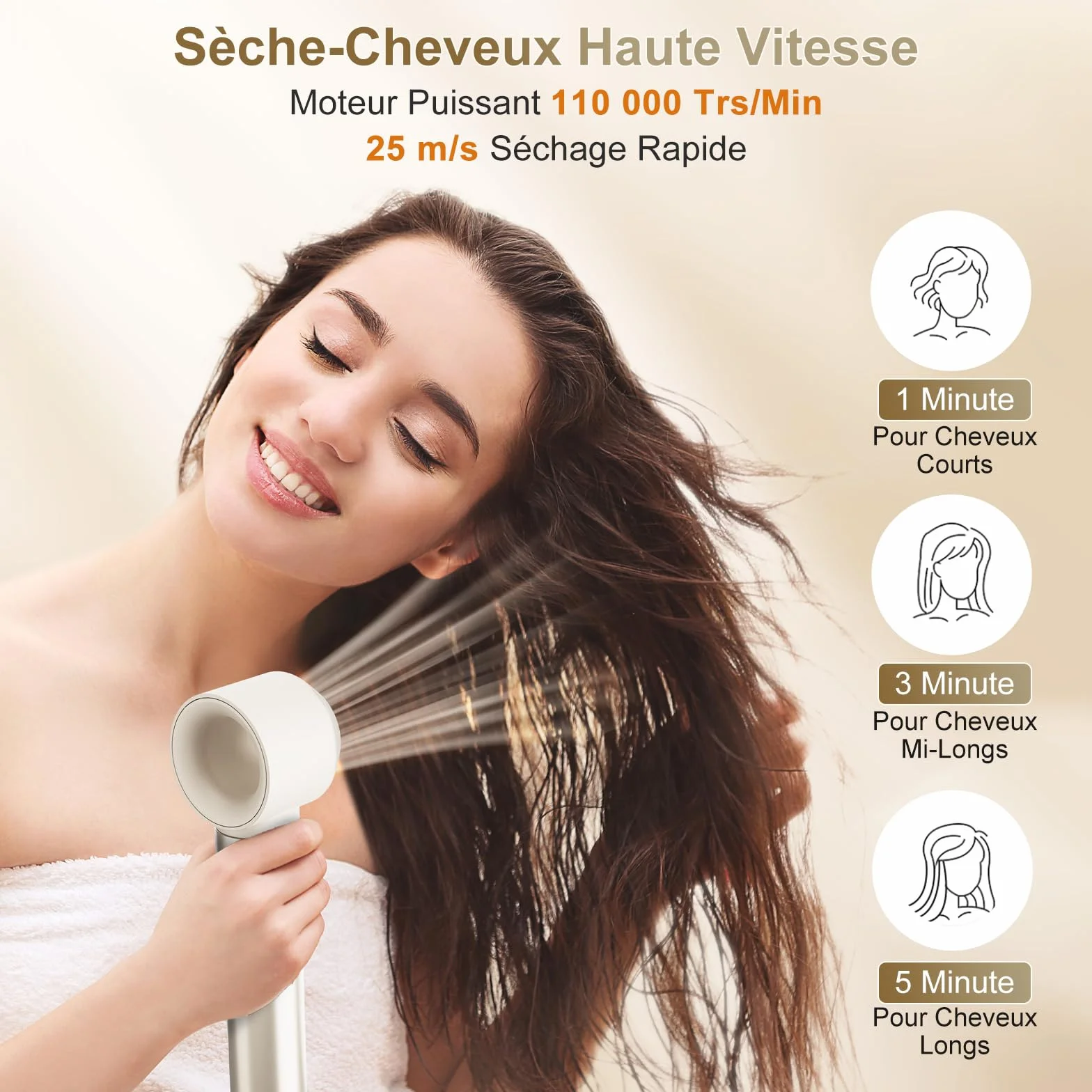 7MAGIC Air Styler 6 en 1 Sèche Cheveux Ionique Boucleur Automatique Brosse Soufflante Lissante