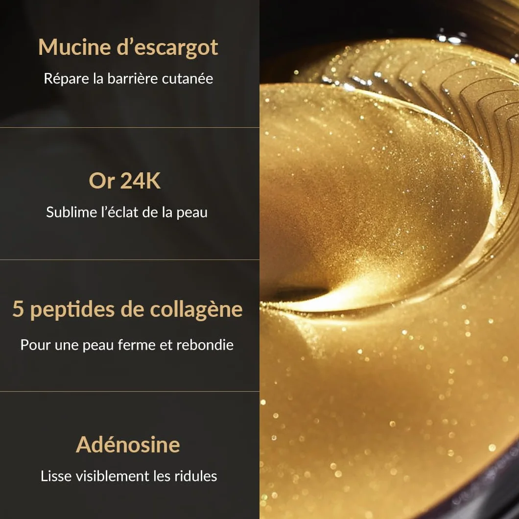 MIZON SNAIL REPAIR GOLD EYE GEL PATCH x60 Soin coréen Anti cernes Anti-âge Extrait de Bave d'Escargot