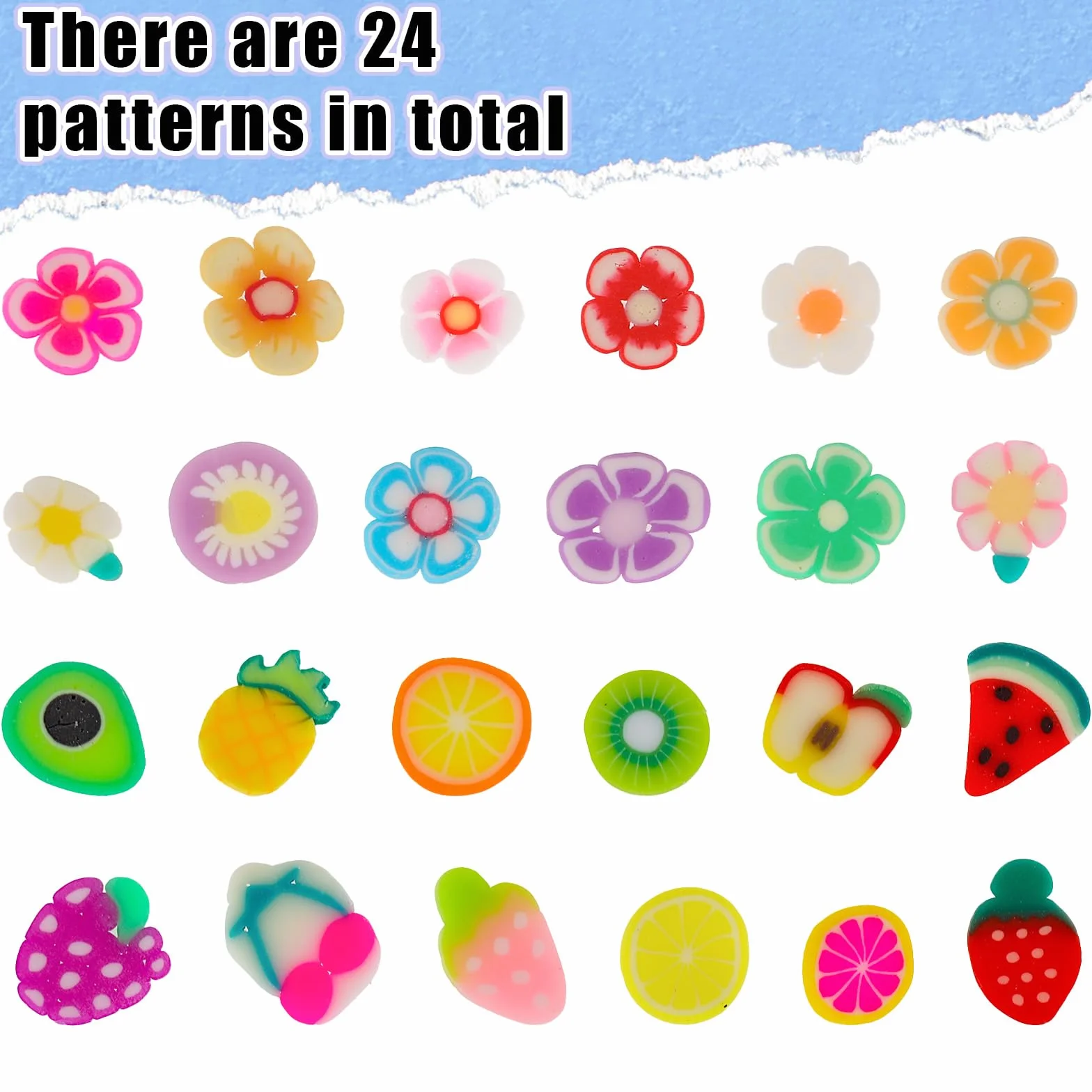simarro Lot de 1000 disques de fruits pour ongles - Breloques mignonnes en forme de fleurs de fruits - Mini disques de fruits 3D - Pour nail art, téléphone portable, bricolage, décoration