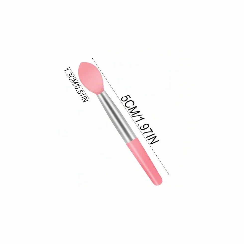 Pinceau à Lèvres en Silicone Double Face, 4 Pcs Mini Portable, Applicateur Baume à Lèvres
