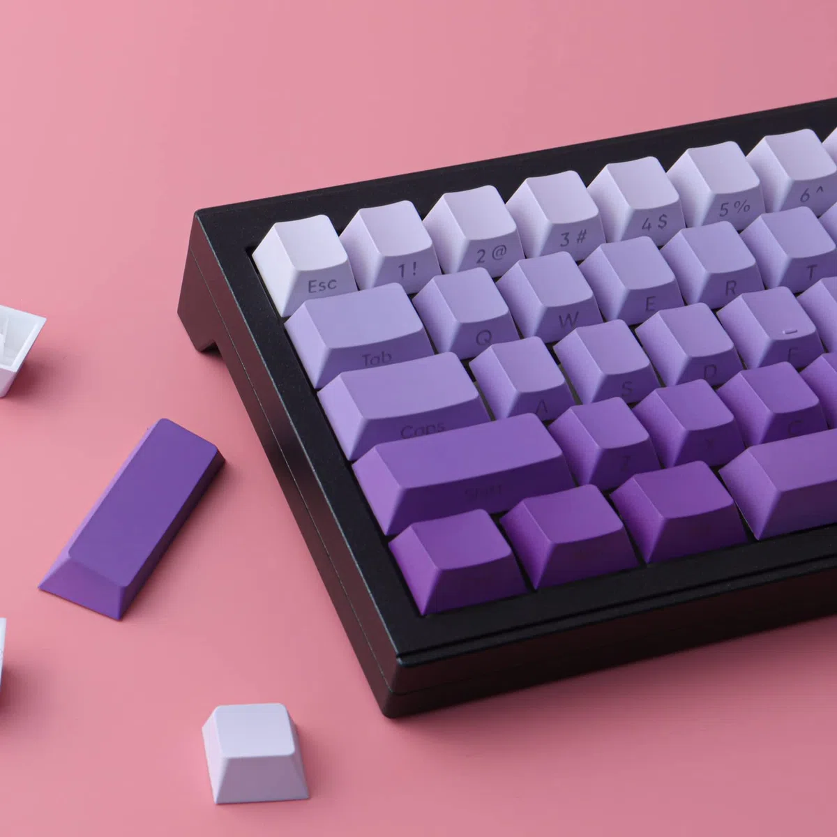 Keycaps PBT 135 Touches Transparent Letter Side Engraved Custom Keycaps for ANSI&ISO Layout Gateron Kailh Cherry MX Switches Mechanical Keyboards (Cherry Profile)