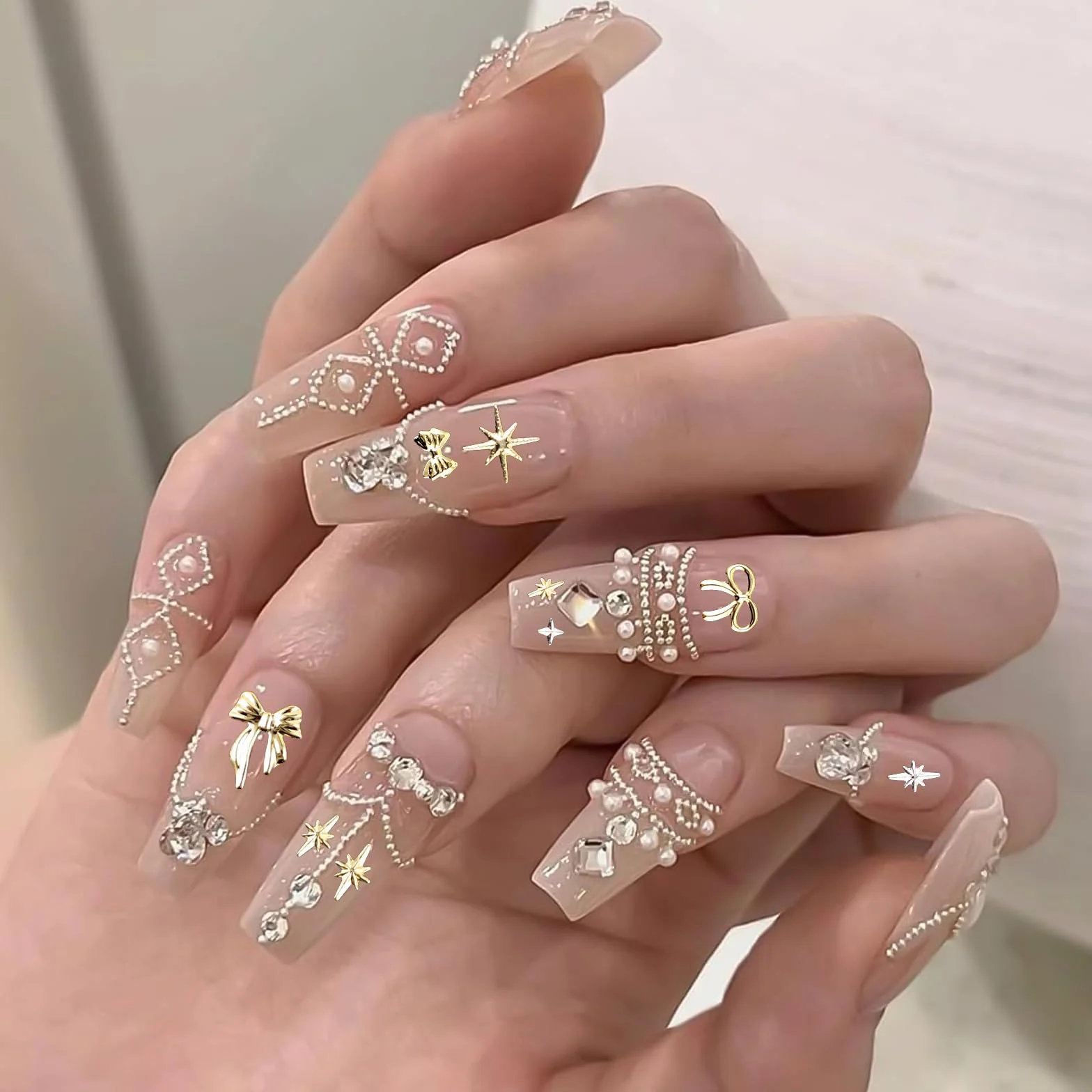lafo Lot de 3 Boîtes Strass Ongle Nail Art avec Bijoux Ongles - Perles Charmes Cristal Blanc, Beige et Décoration Ongle - Kit Nail Art Accessoires Design Faciles