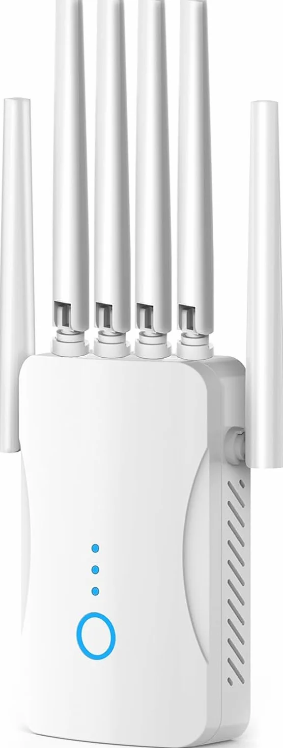 Amplificateur WiFi Puissant 6 Antennes, Répéteur WiFi Couverture 9000 pi², Mode AP, Maison Bureau