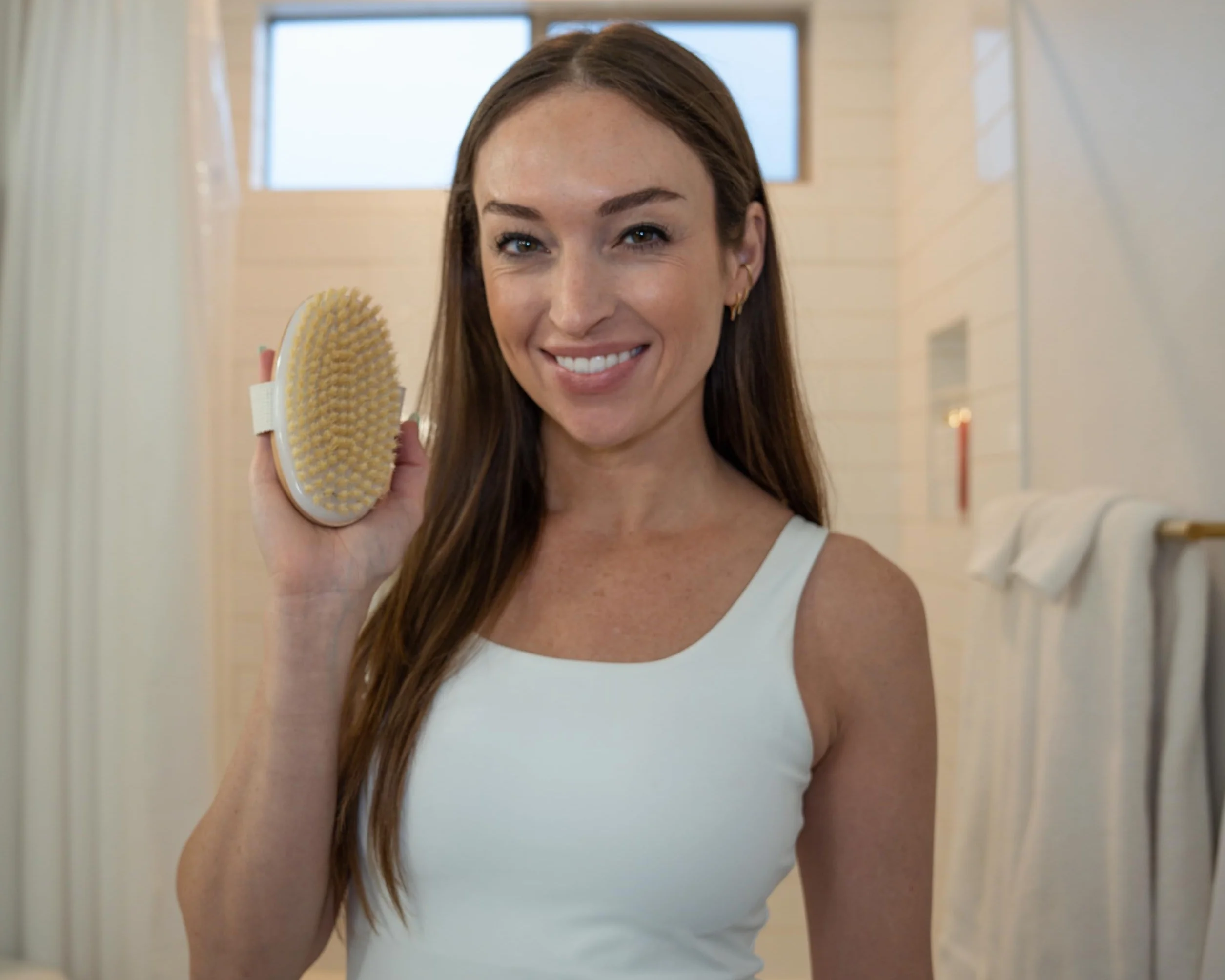 Brosse de brossage à sec pour le corps – Exfoliant bio et brosse de massage ovale