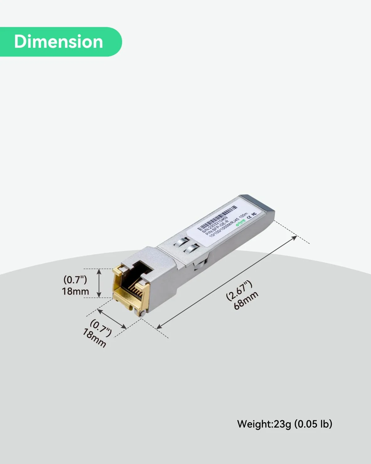 LINOVISION Transceiver Ethernet Gigabit 1,25G SFP vers RJ45, Distance Jusqu'à 100m, Convertisseur 1000BASE-T SFP-T pour Cisco, D-Link, Supermicro, Netgear, TP-Link et Plus (Lot de 2)