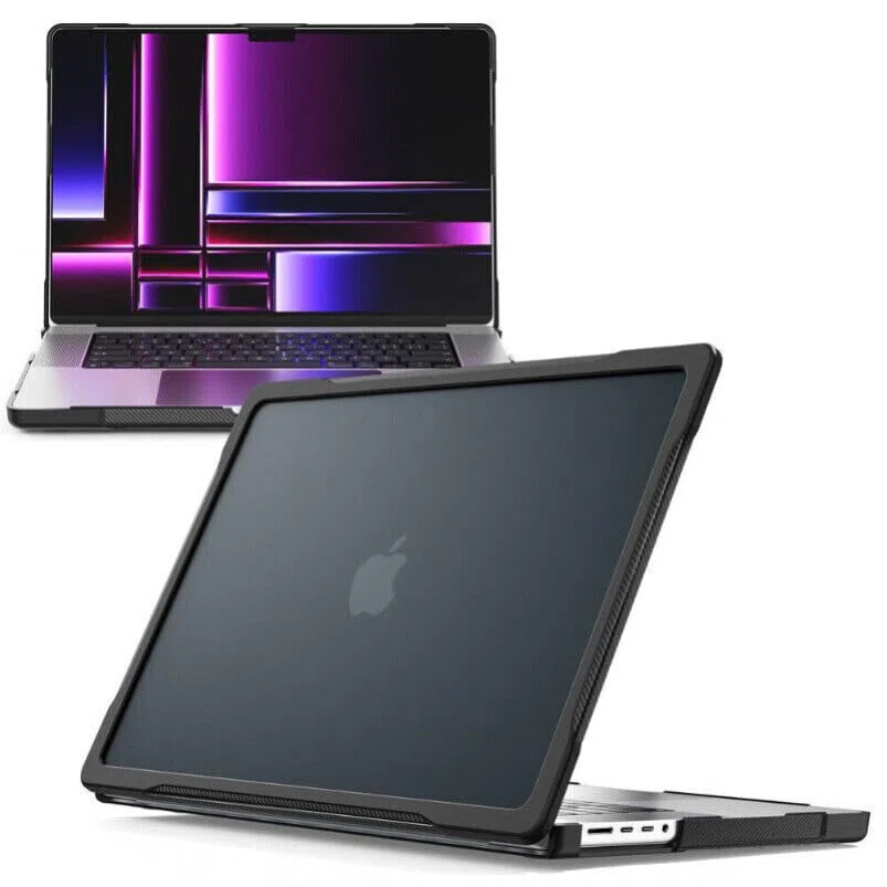 Coque pour MacBook Pro 13 pouces (M1, 2020) A2338 (couleur : rose chaud/transparent) Étui à rabat antichoc