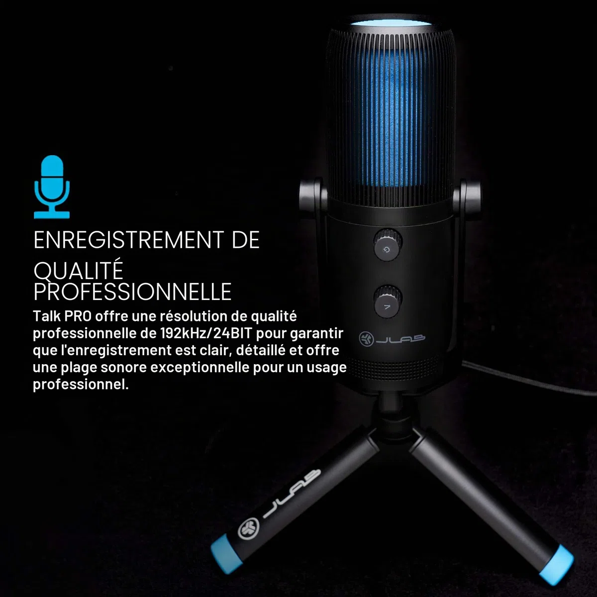 JLab Talk Pro Microphone USB Plug & Play - USB-C, Qualité Pro