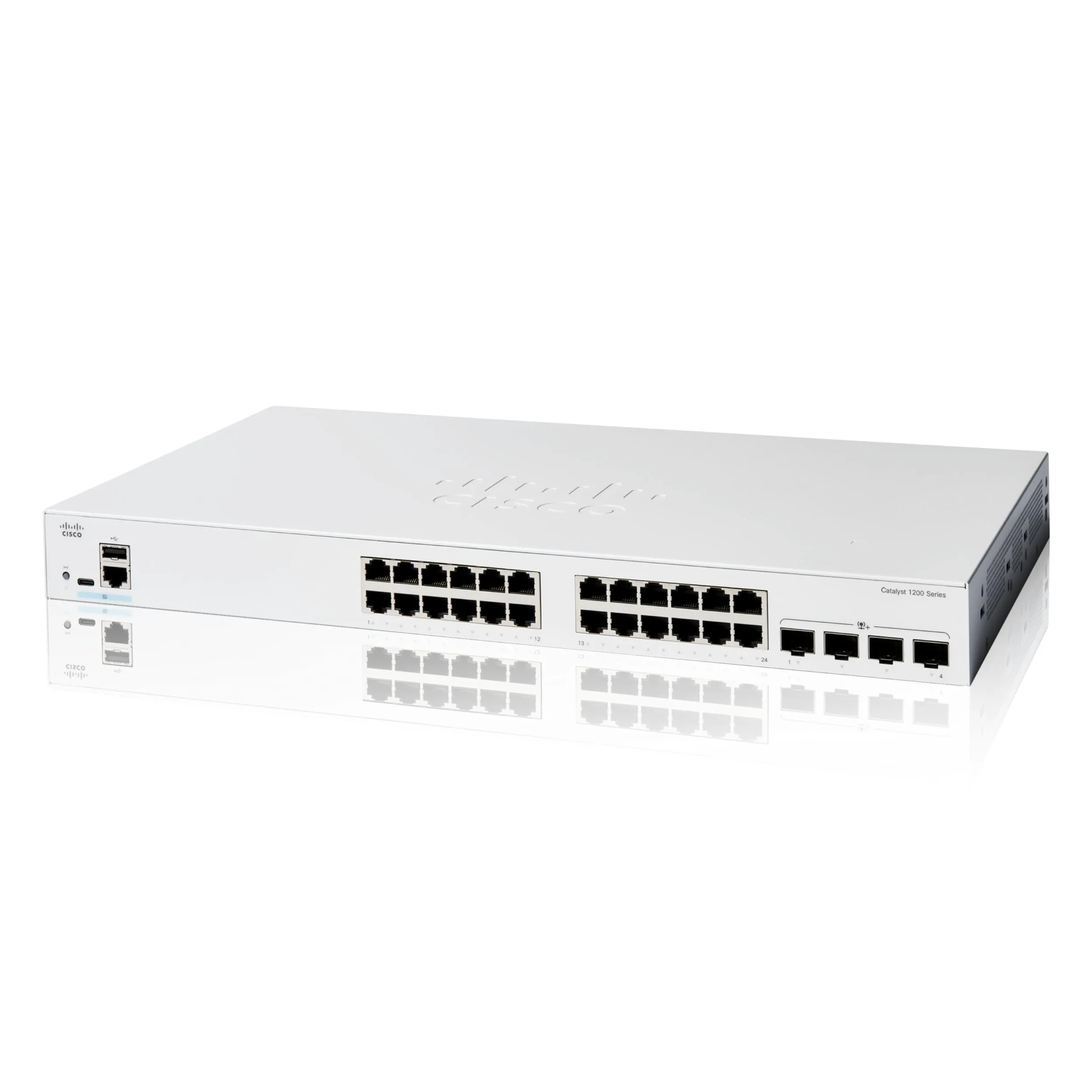Cisco Commutateur Intelligent Cisco Catalyst 1200-24T-4X, 24 Ports GE, Ports SFP+ 4x10GE, Garantie limitée à Vie (C1200-24T-4X)