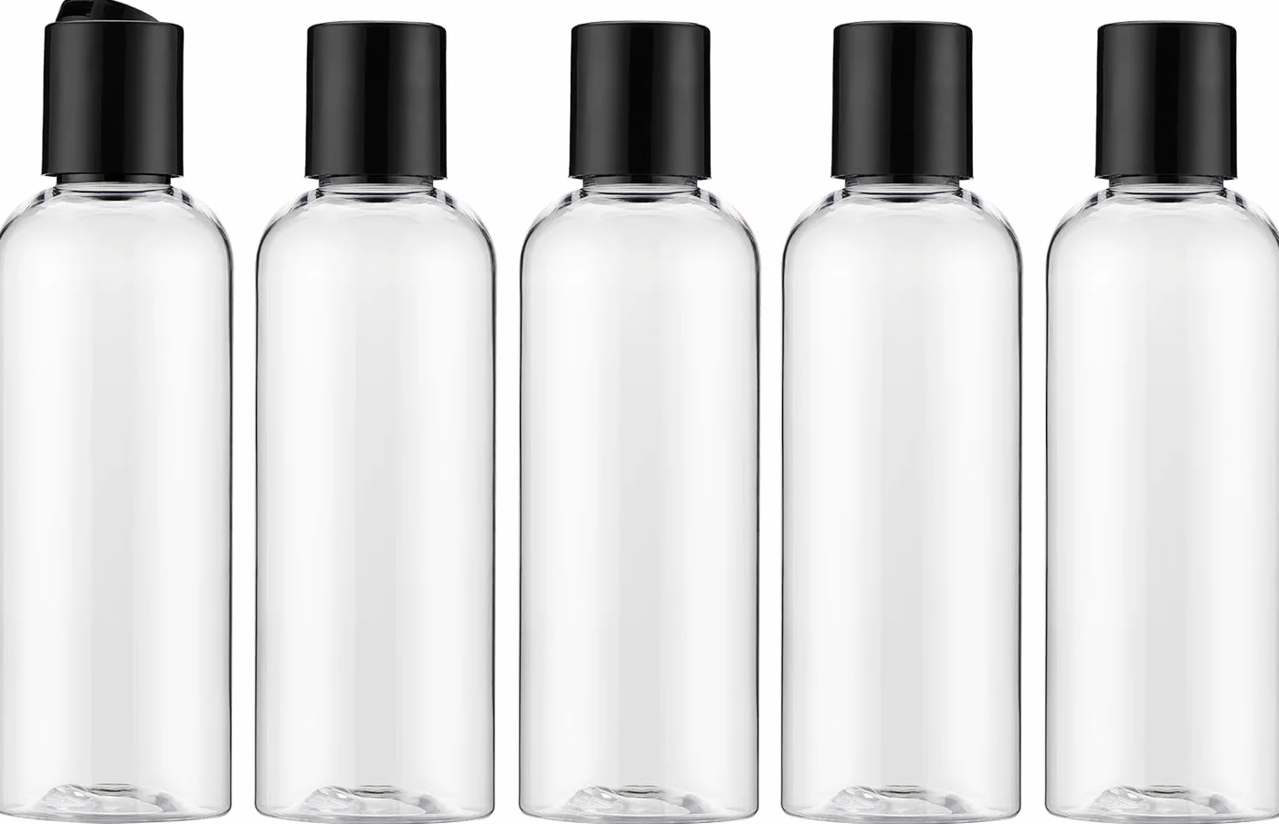 Bouteille de Flacon Voyage Vide 100ml Anti-Fuite Rechargeable Avec Etiquette 5pcs Transparent