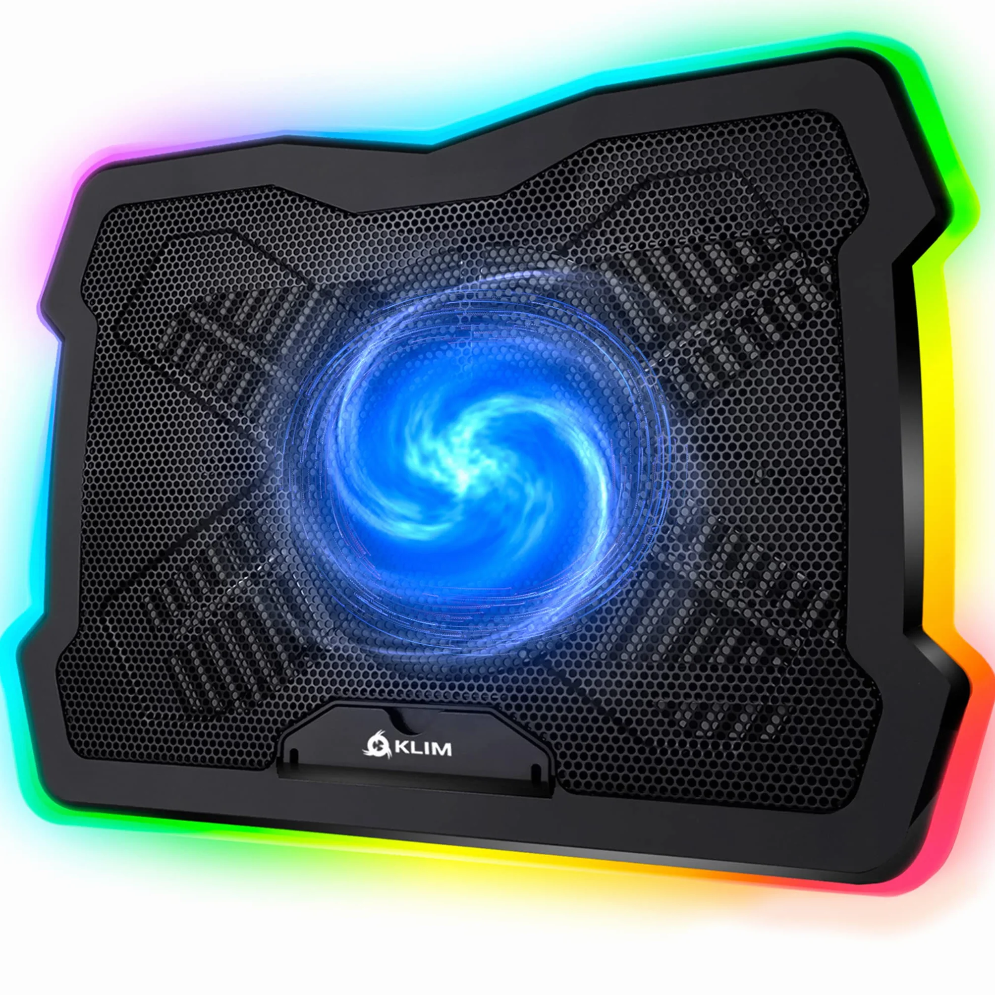 KLIM Ultimate Refroidisseur PC Portable 11" à 17" - Éclairage RGB - Support Ordinateur Portable Gaming - Ventilateur USB