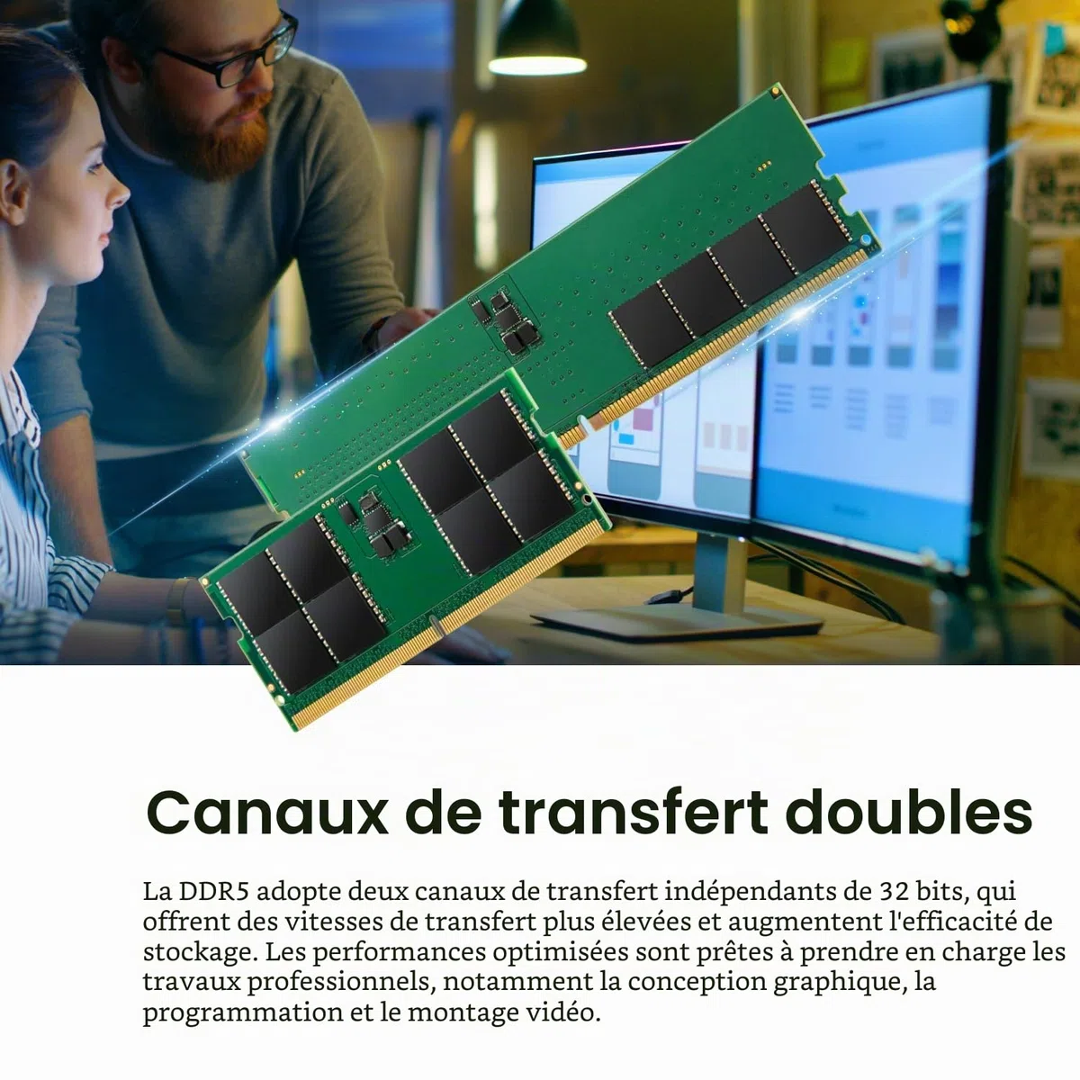 Transcend JetRam 8Go DDR5 4800MHz So-DIMM CL40, RAM pour PC Portable