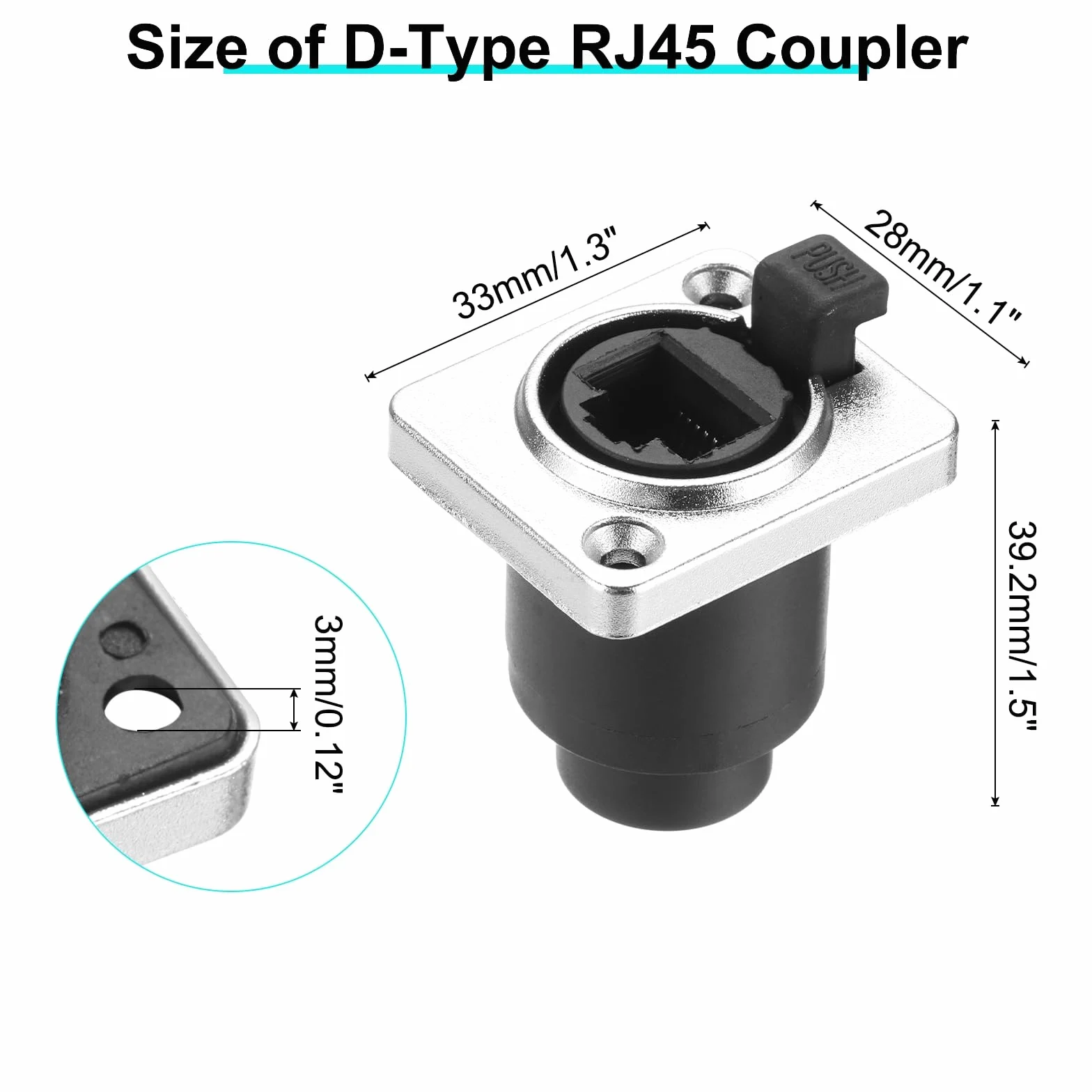 QUARKZMAN D Type RJ45 Coupler, Connecteur Panel Mount IP65 Étanche RJ45 Socket Femelle Vers Femelle LAN Network Bulkhead Pass Through Socket Pour CAT6/CAT5E/CAT5, Pack De 10