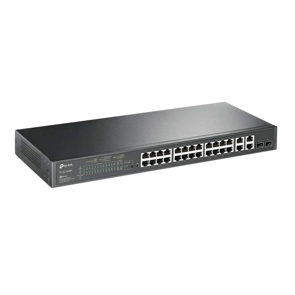 TP-Link Smart Poe Switch T1500-28pct - Switch - 24 X 10/100 (poe) + 2 X Sfp + 4 X 10/100/1000 - An Rack Montierbar - Poe (tL-Sl2428p)