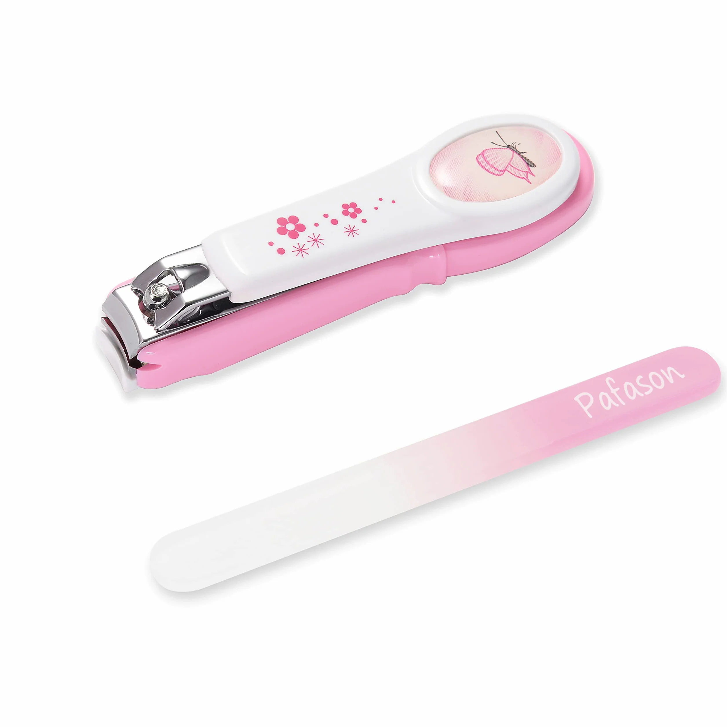PAFASON Coupe-ongles Bébé Sécurité avec Attrape-ongles et Lime en Verre pour Nourrisson Nouveau-nés