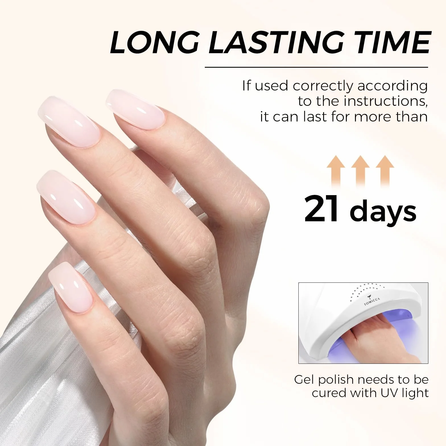 TOMICCA Vernis Semi Permanent Blanc Laiteux UV Gel 8ML