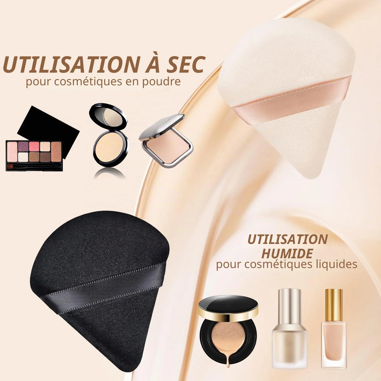 HEYMKGO Lot de 18 Pinceaux de Maquillage Professionnels avec Houppettes et Trousse de Voyage