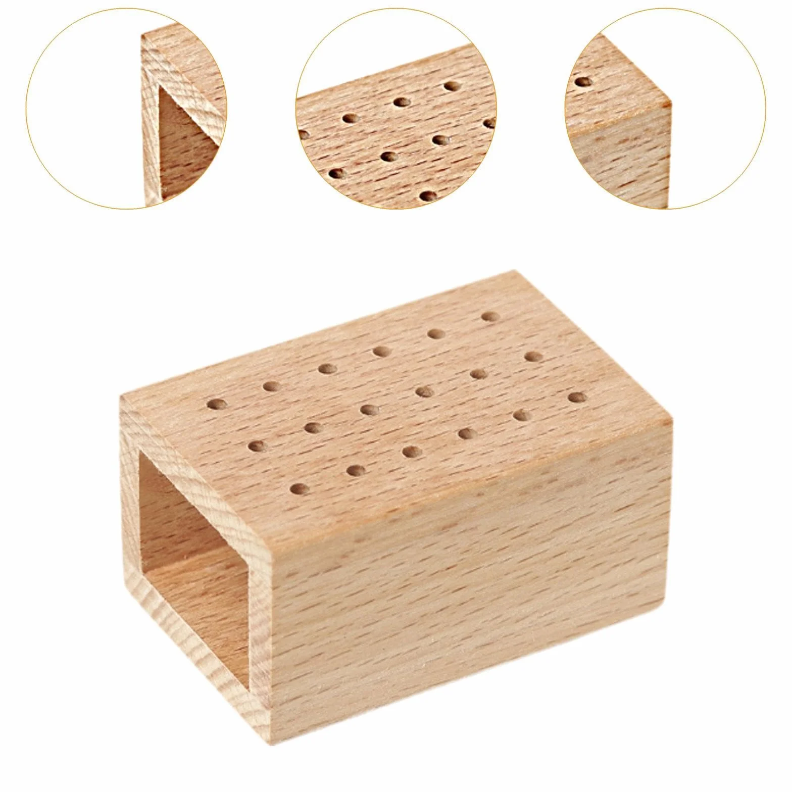 Organisateur d'embouts à ongles en bois, porte-outils manucure, boîte de rangement