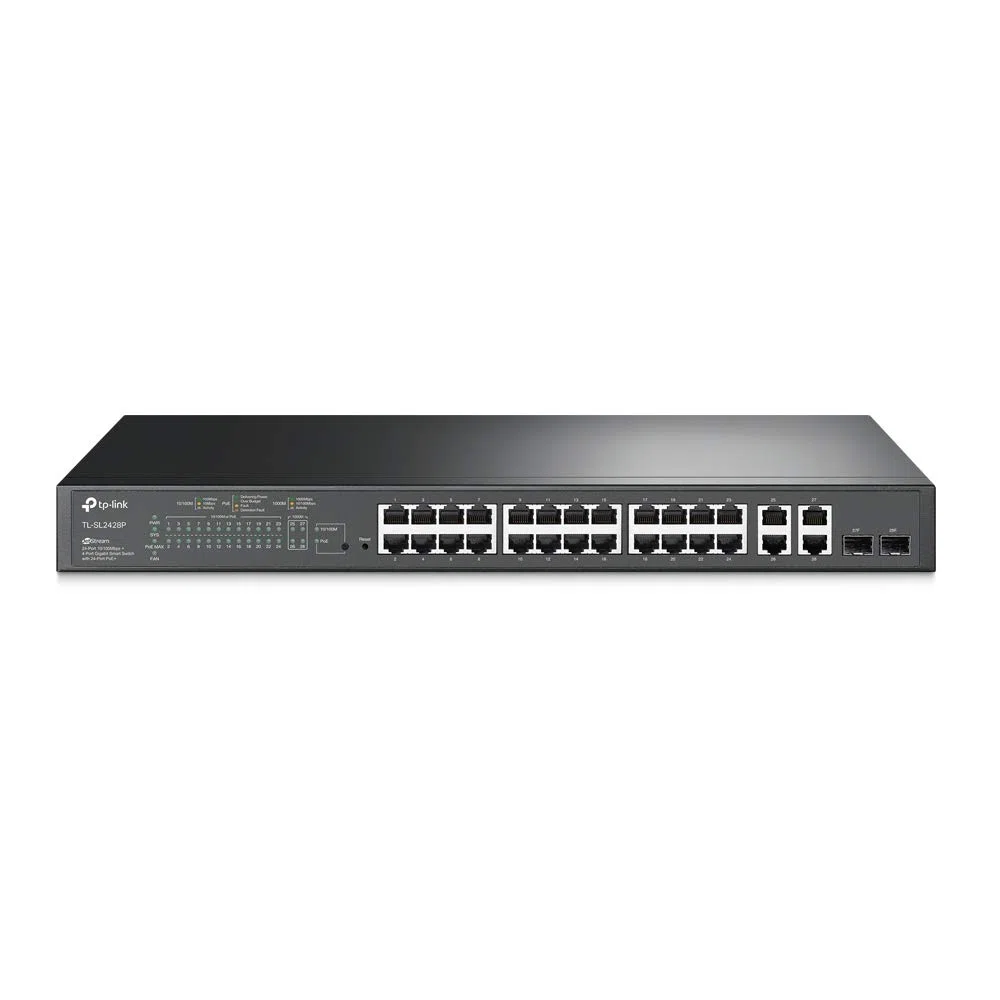 TP-Link Smart Poe Switch T1500-28pct - Switch - 24 X 10/100 (poe) + 2 X Sfp + 4 X 10/100/1000 - An Rack Montierbar - Poe (tL-Sl2428p)