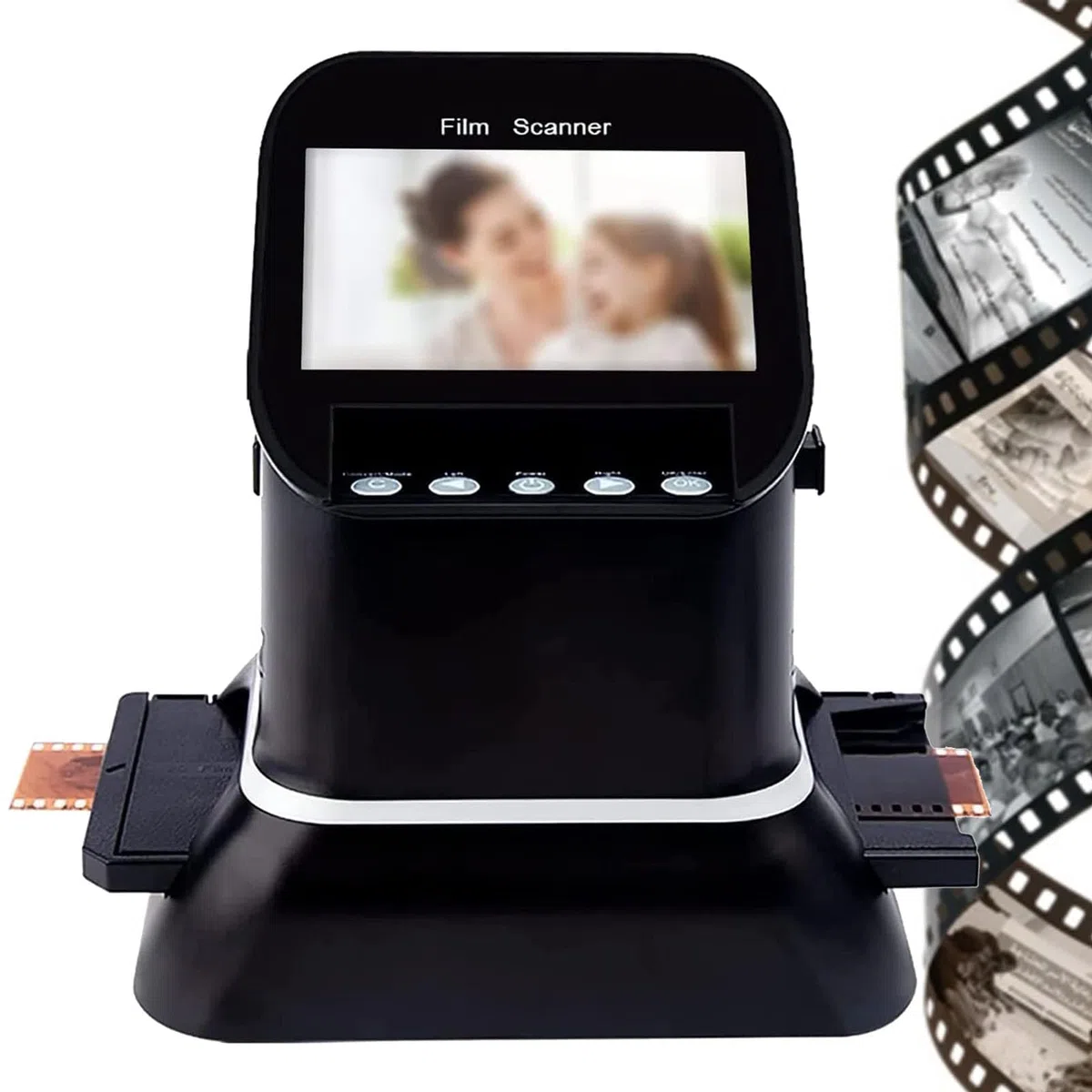 Scanner de film et de diapositives, 22 MP haute résolution, avec grand écran LCD de 4,3", pour 35 mm, 135,126,127 négatifs et diapositives vers JPEG numérique