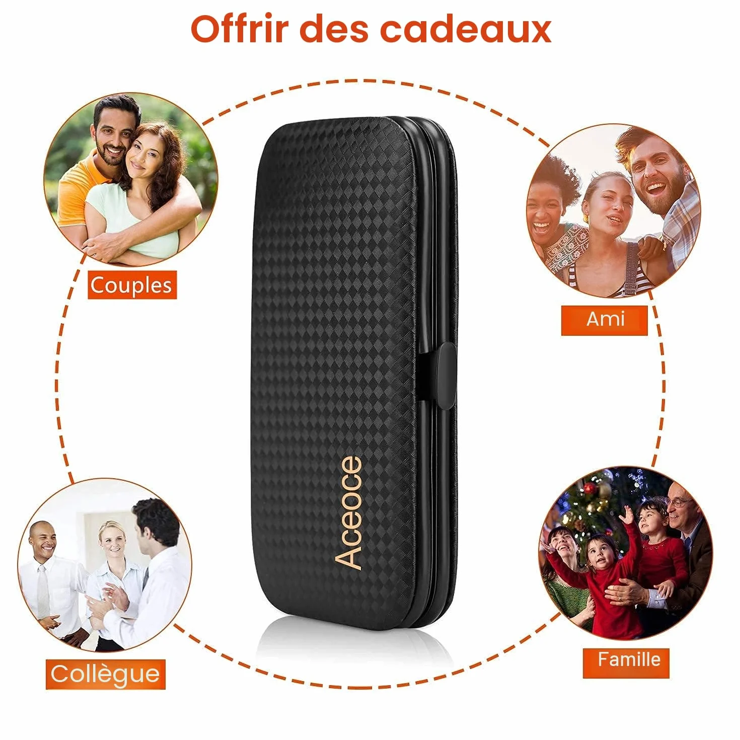 Kit Manucure Coupe Ongles Portable Ensemble de Voyage Pédicure Soins Ongles Cadeau Hommes Femmes