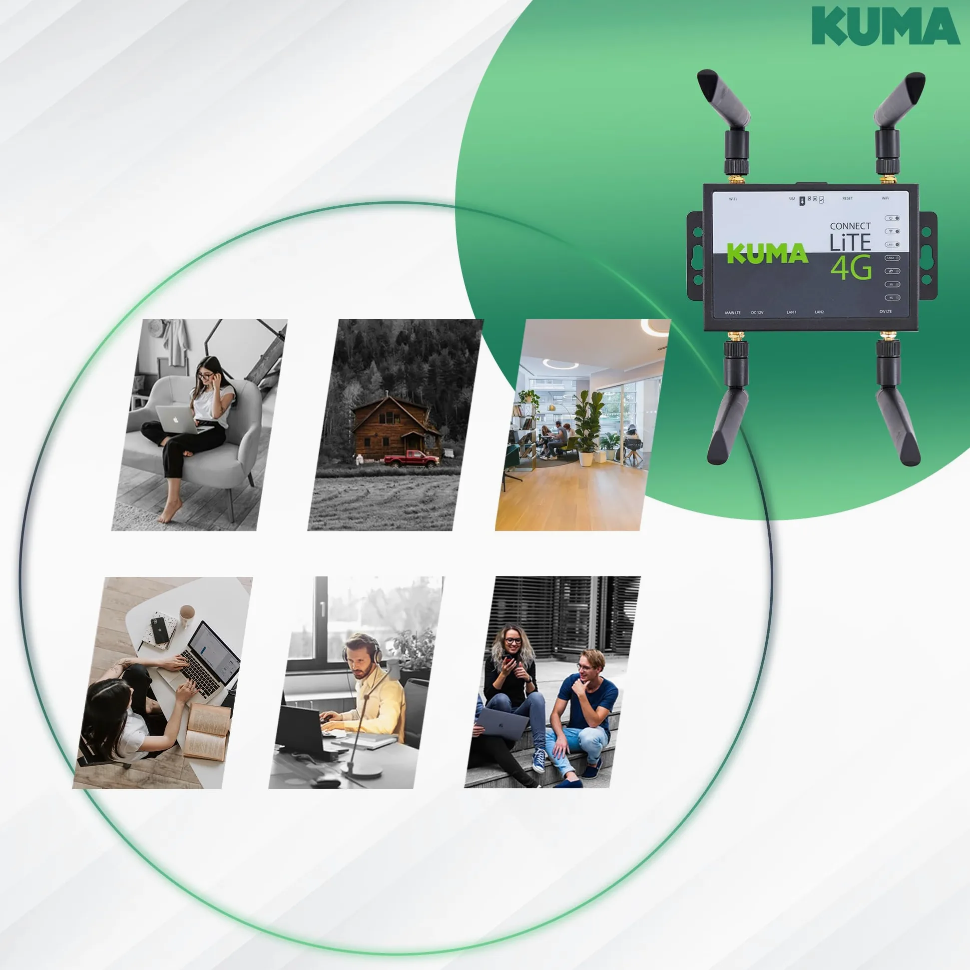 Kuma 4G Routeur Connect Lite Débloqué avec Carte SIM – WiFi Portable 150 Mbps pour Maison, Bureau, Jardin et Voyage – Routeur 4G Kuma LTE Internet Mobile sans Abonnement avec Hotspot Plug&Play