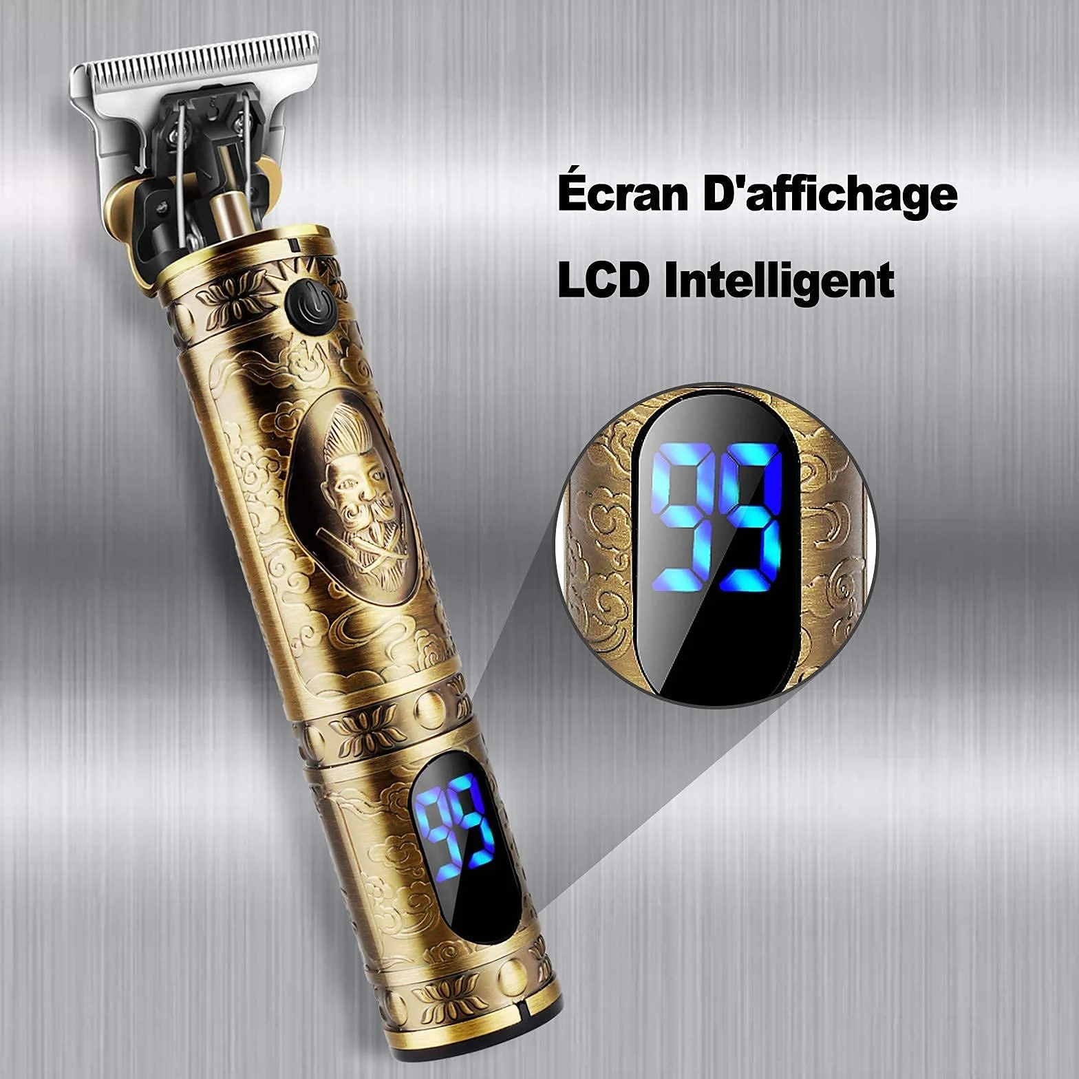 Tondeuse Cheveux Hommes Professionel Sans Fil Rasoir Écran LED Rechargeable Silencieuse