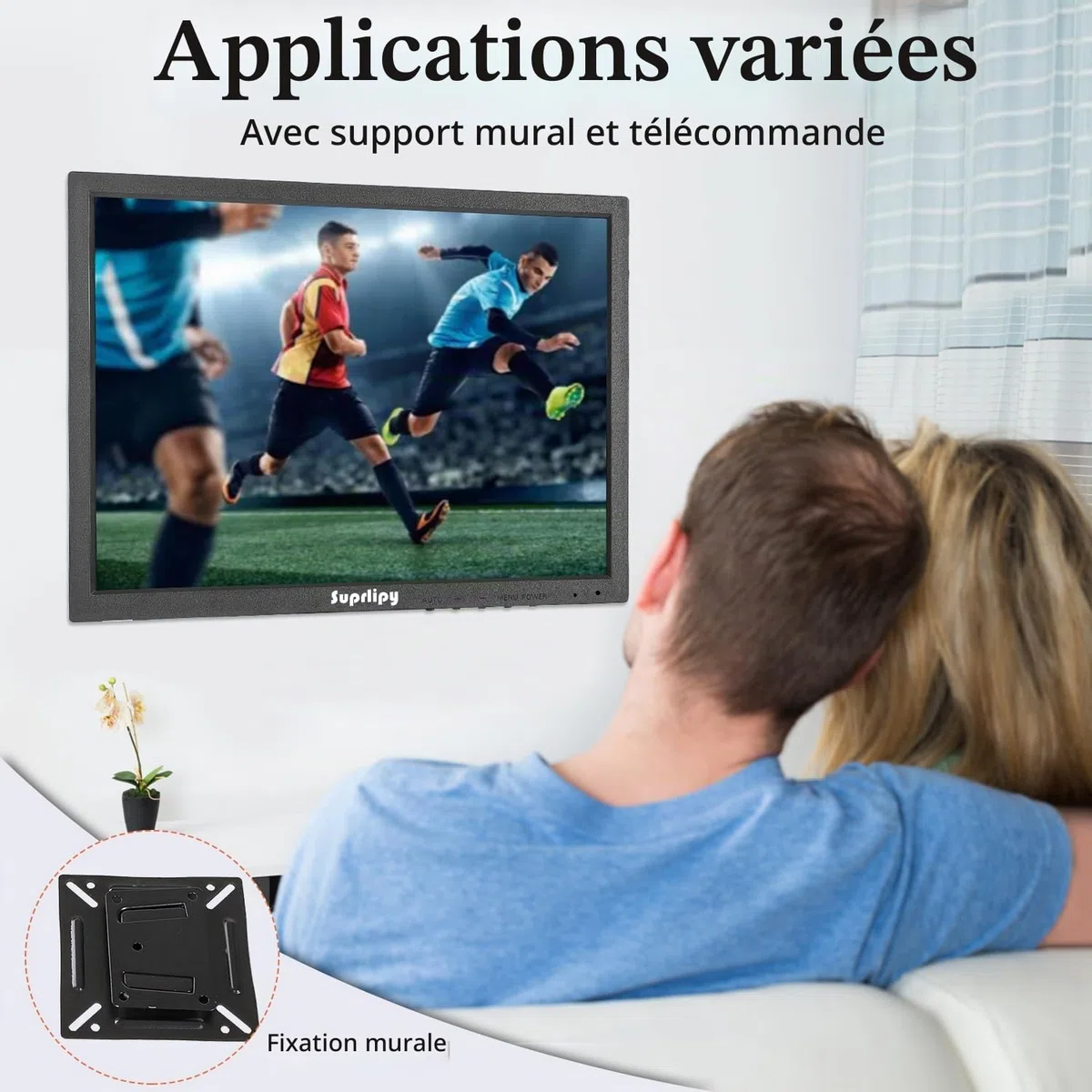 14 Pouce TFT LCD Sécurité CCTV Moniteur 1024x768 4:3 Résolution d'écran Couleur HDMI VGA BNC AV Entrée avec télécommande Haut-parleurs intégrés pour caméra de Surveillance DVR PC