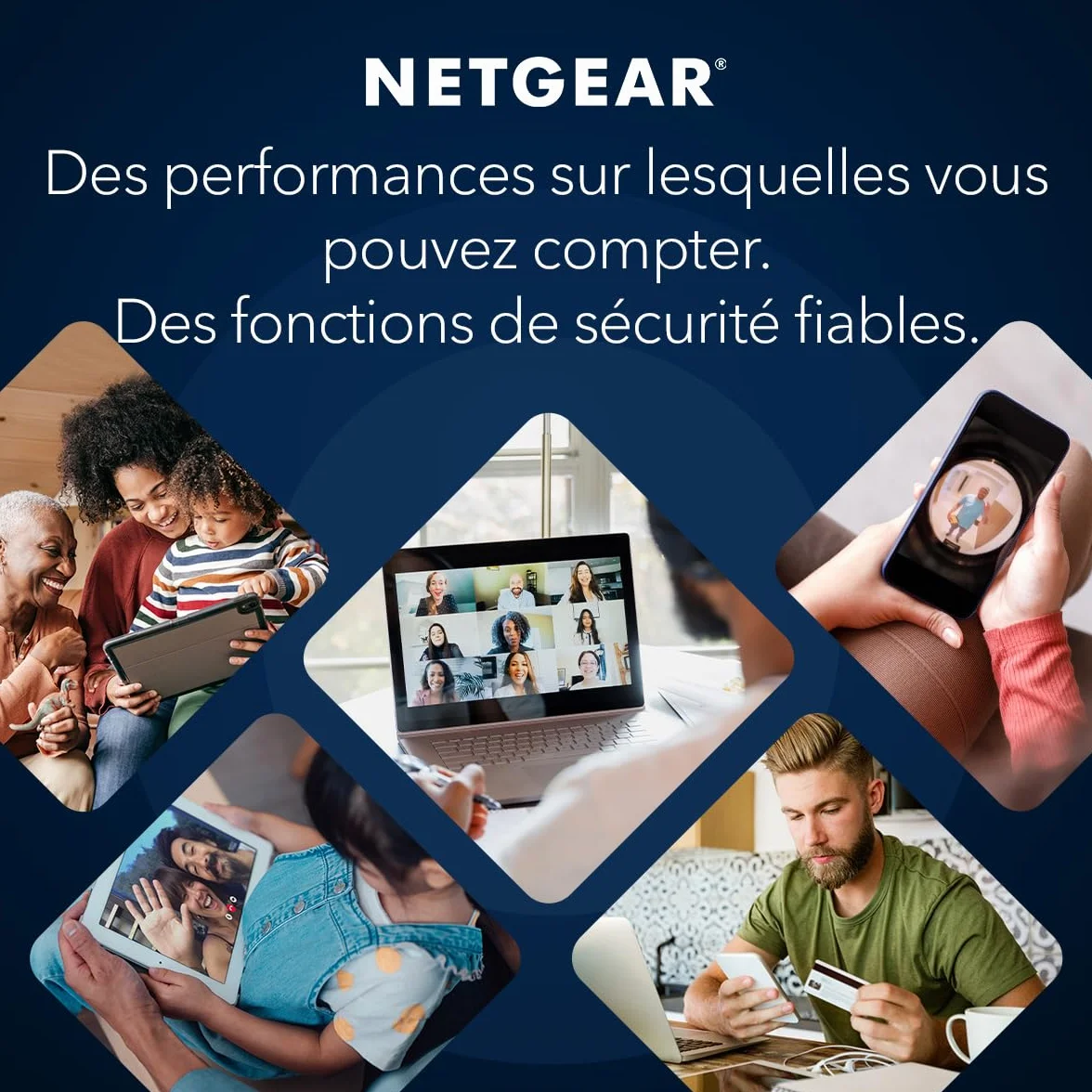 NETGEAR Orbi RBE373 Système Mesh WiFi 7 3-Pack BE3600 Jusqu'à 3.6 Gbps 360 m²