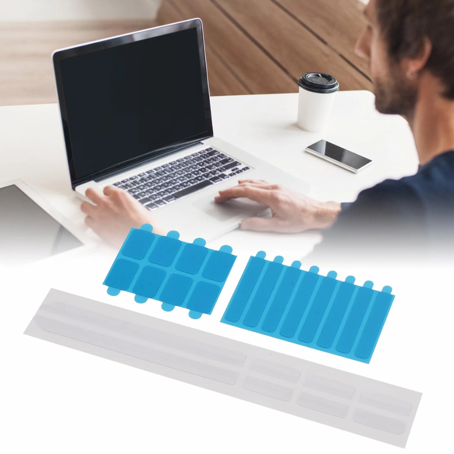SEAFRONT Filtre de confidentialité pour Ordinateur Portable, 5 Ensembles avec Bandes Adhésives et Onglets de Support Coulissants