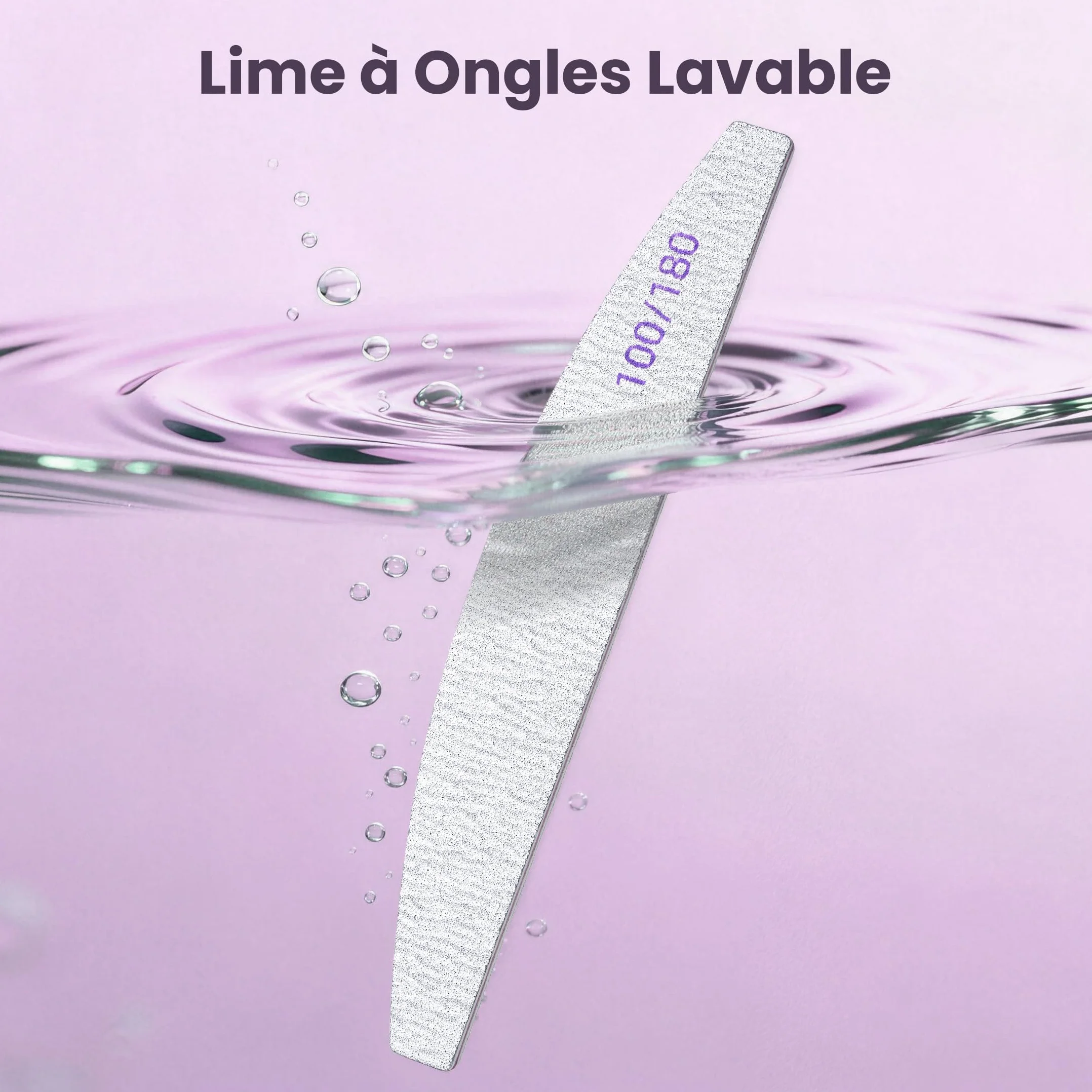 Lot de 20 Limes à Ongles 100 180 Grain, Lime Double Face pour Ongles en Gel et Acrylique, Kit de Lima Ongle Réutilisable