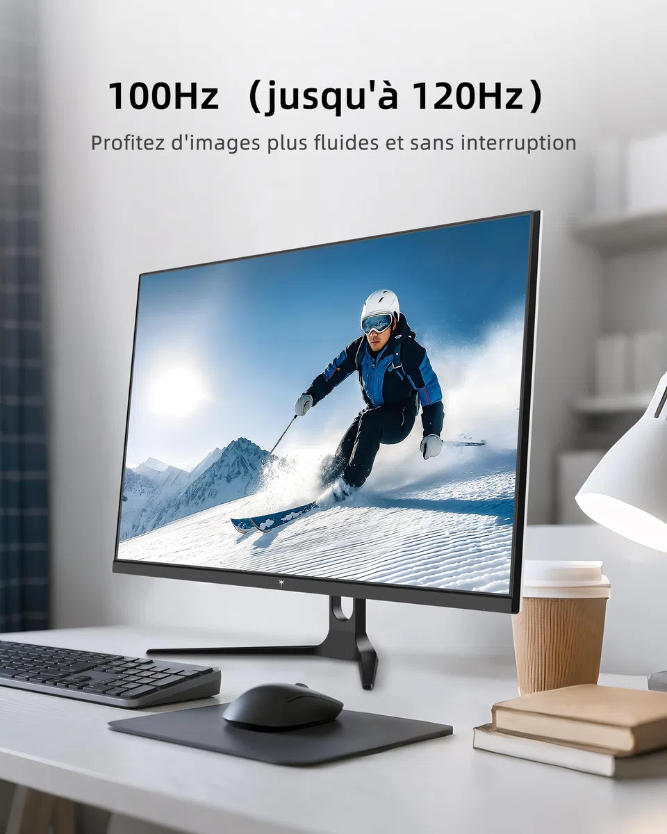 KTC Écran PC 32 Pouces, QHD 2K 2560×1440, 120 Hz OC, Blanc, Dalle IPS, 99% sRGB, 85% DCI-P3, ΔE<2, HDR10, Faible Lumière Bleue, VESA 100×100, HDMI, DP, pour Bureau, Design, Étude et Loisirs