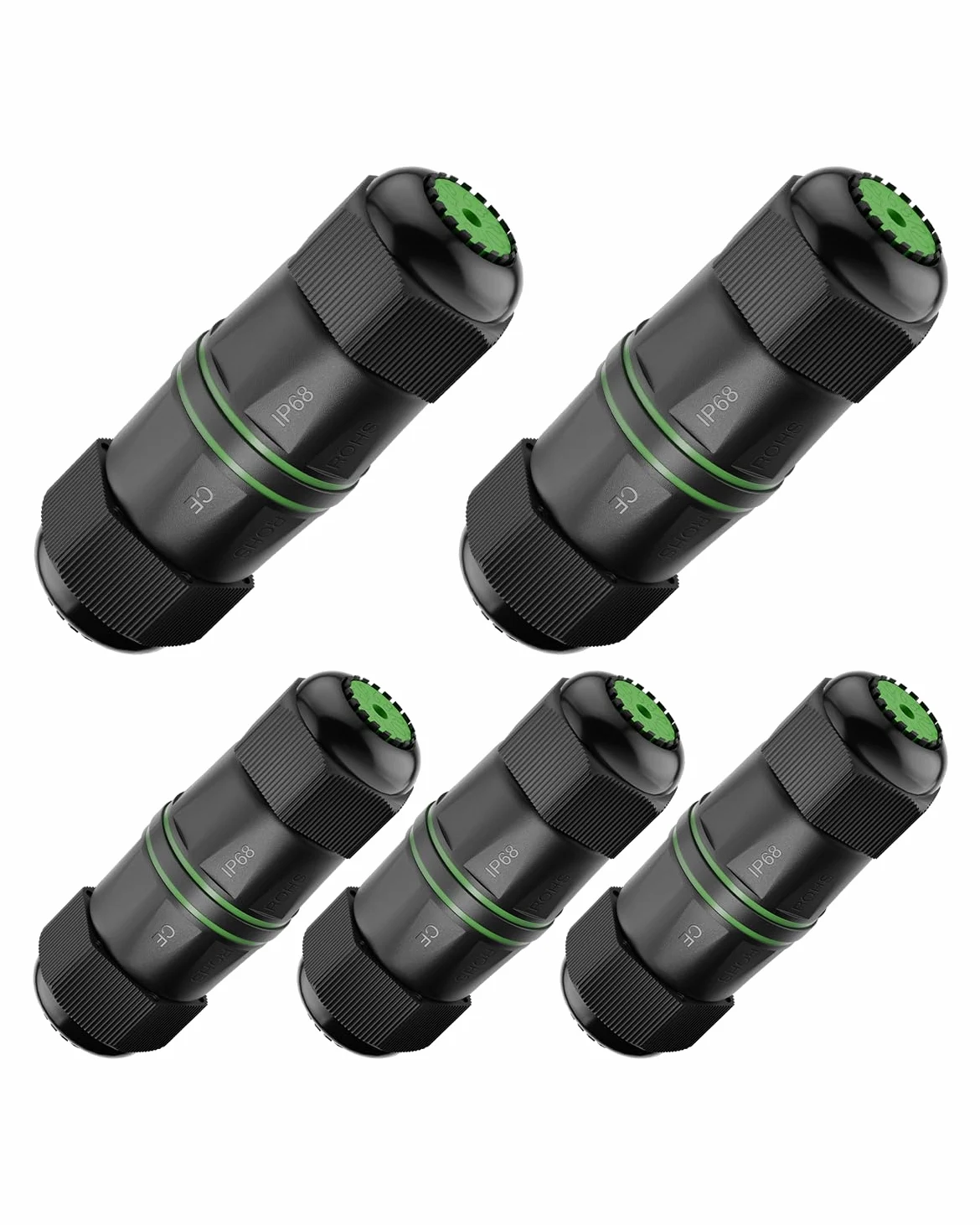 Lot de 5 coupleurs RJ45 étanches femelle vers femelle, IP68 connecteurs Ethernet blindés extérieurs pour câbles réseau CAT6/CAT5E/CAT5
