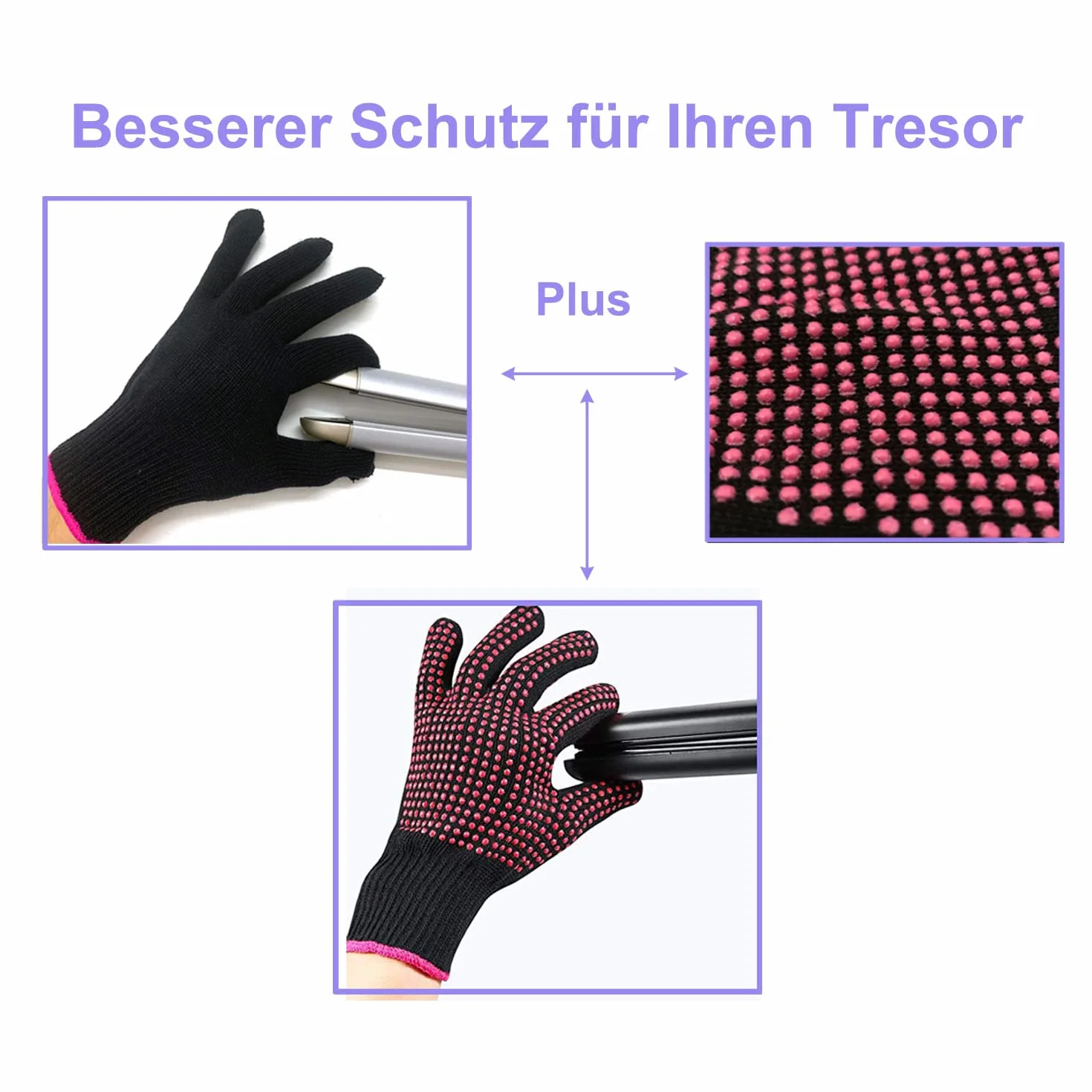 Lessmon Gants résistants à la chaleur pour coiffer les cheveux boucler lisser fer à friser