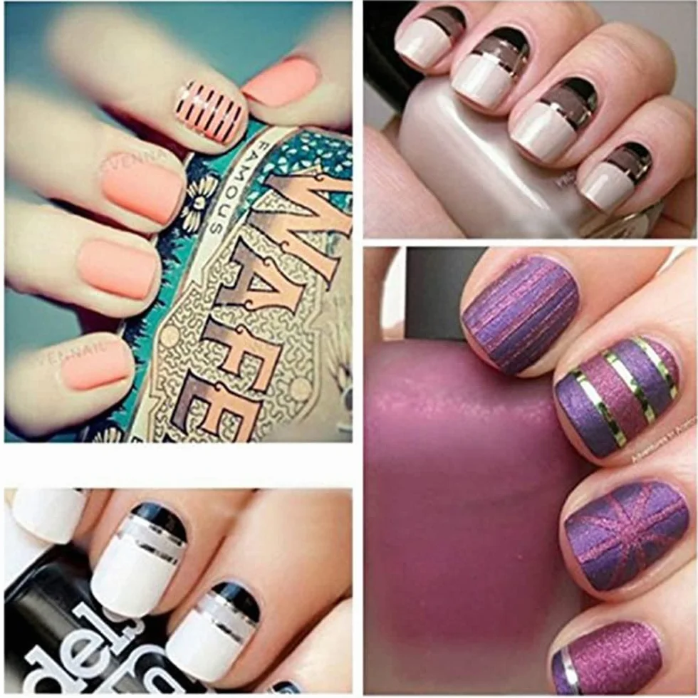 Lot de 32 rouleaux de ruban adhésif pour nail art stripes