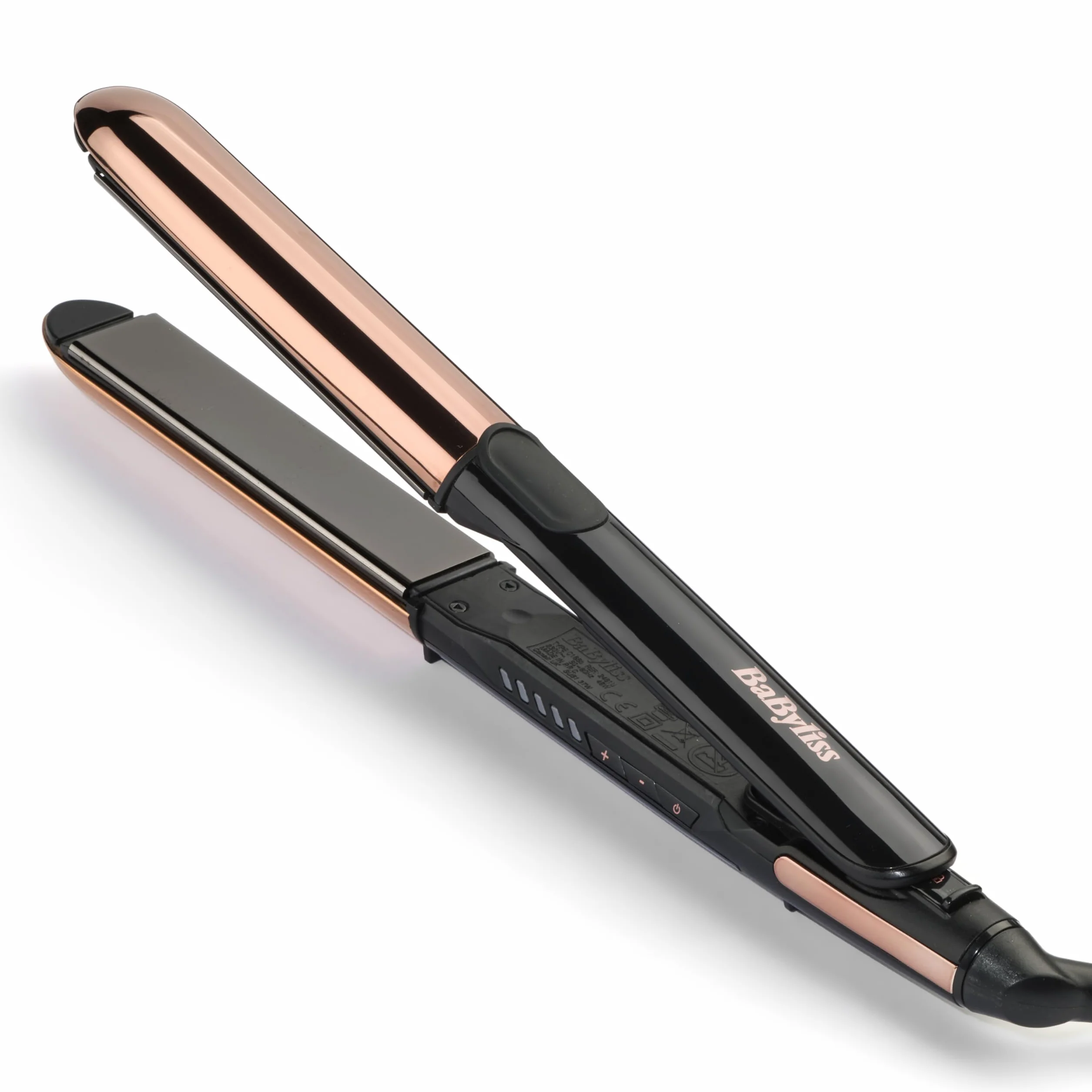 BaByliss Lisseur Cheveux Straight And Curl Brilliance ST482E Plaques titane Ionique Anti-Frisottis Chauffe rapide 15s 5 réglages 235°C