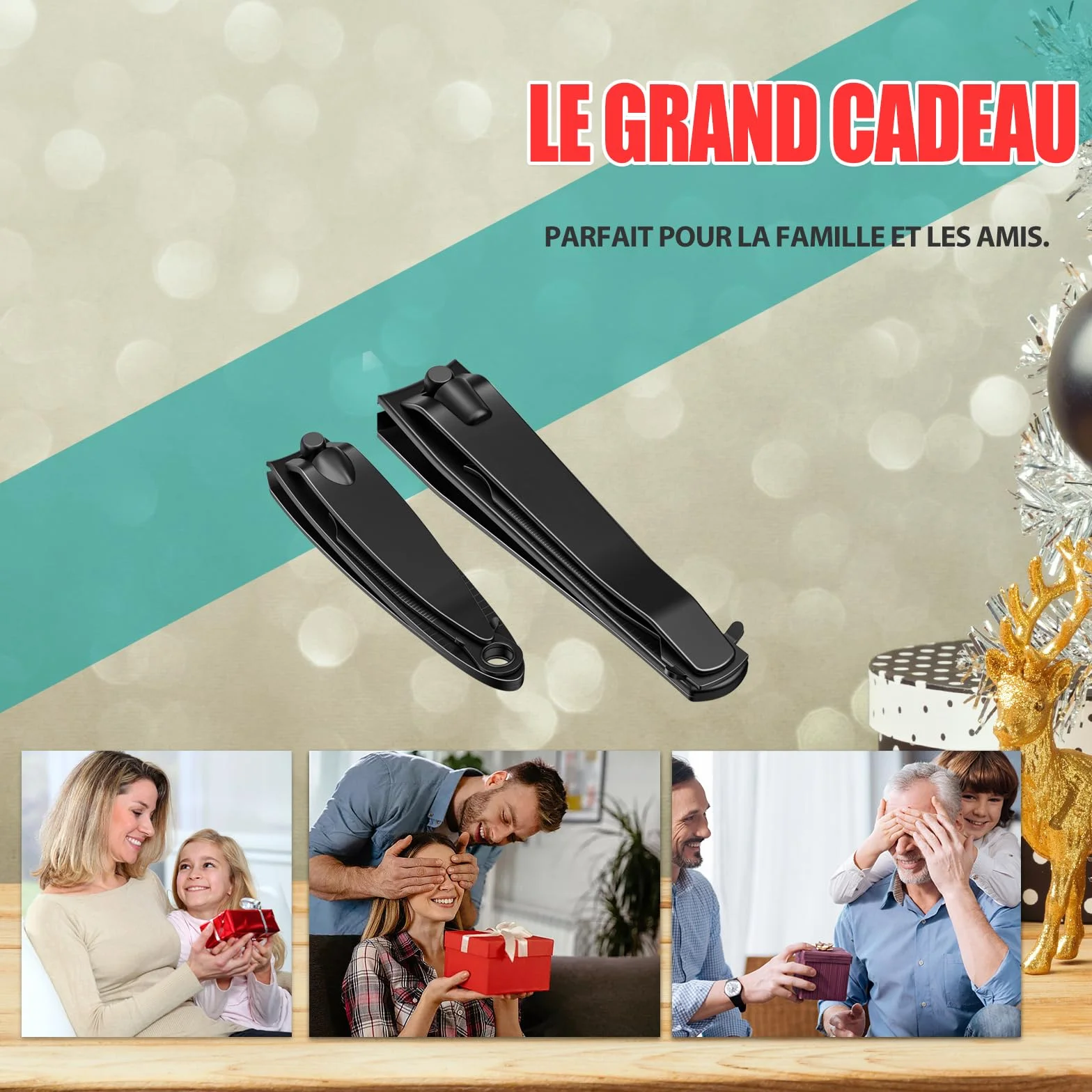 Coupe-Ongles Professionnel en Acier Inoxydable Noir Mat - Pince à Ongles Robuste pour Pieds