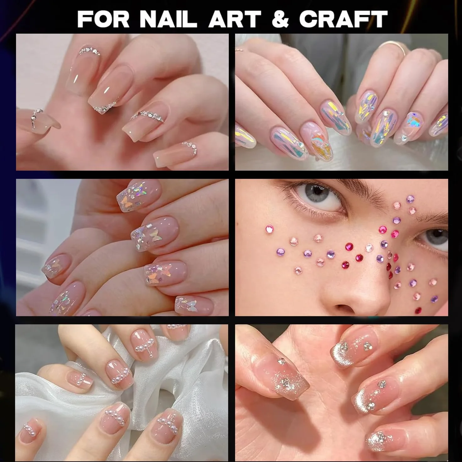 Strass Ongle Nail Art 3500 Pièces avec Pince à Epiler et Stylo de Cueillette pour Décoration