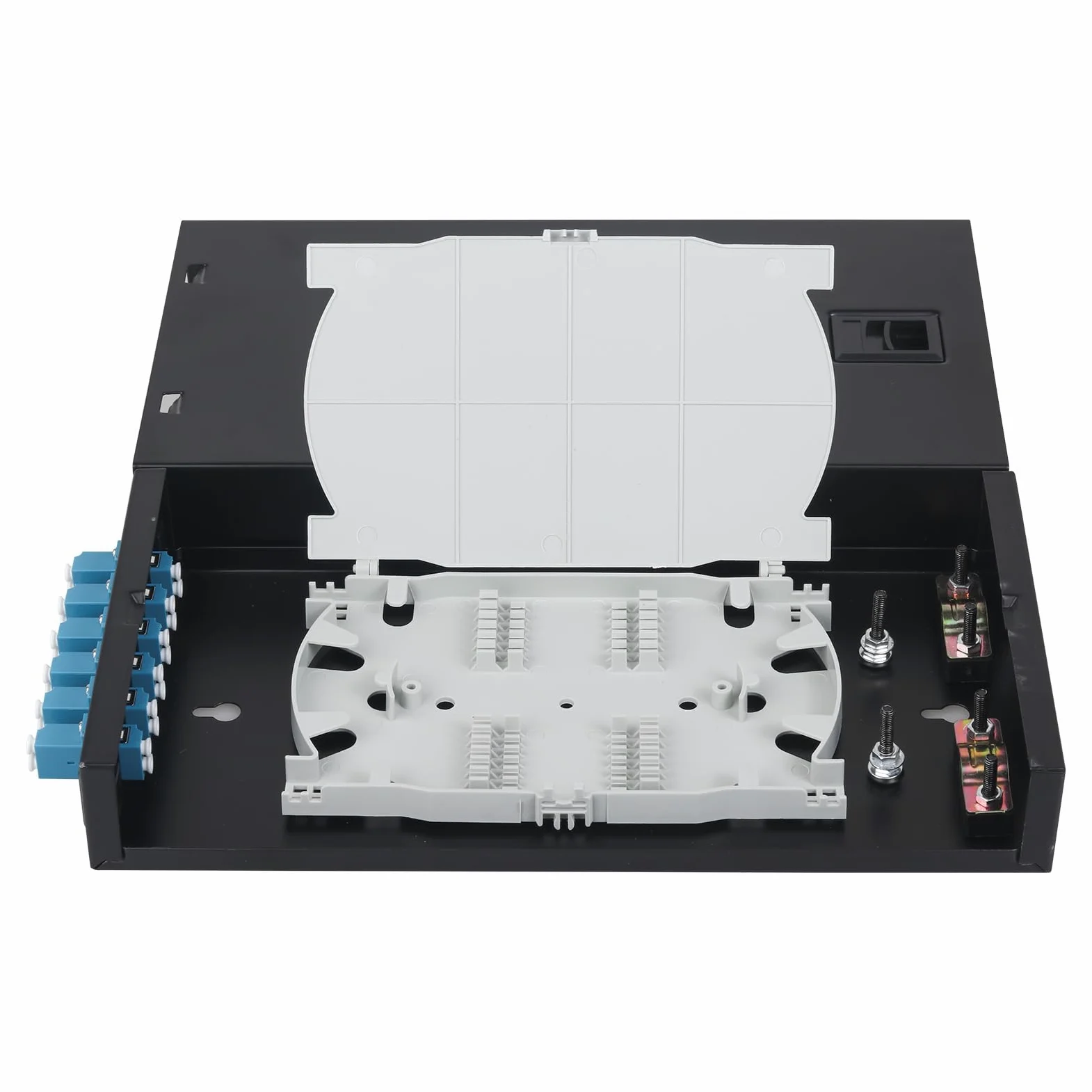 LC-SM Lot de 2 boîtiers en fibre optique duplex 12 ports avec bobine monomode LC-UPC (comprend 1,2 m Pigtail et 6 coupleurs)