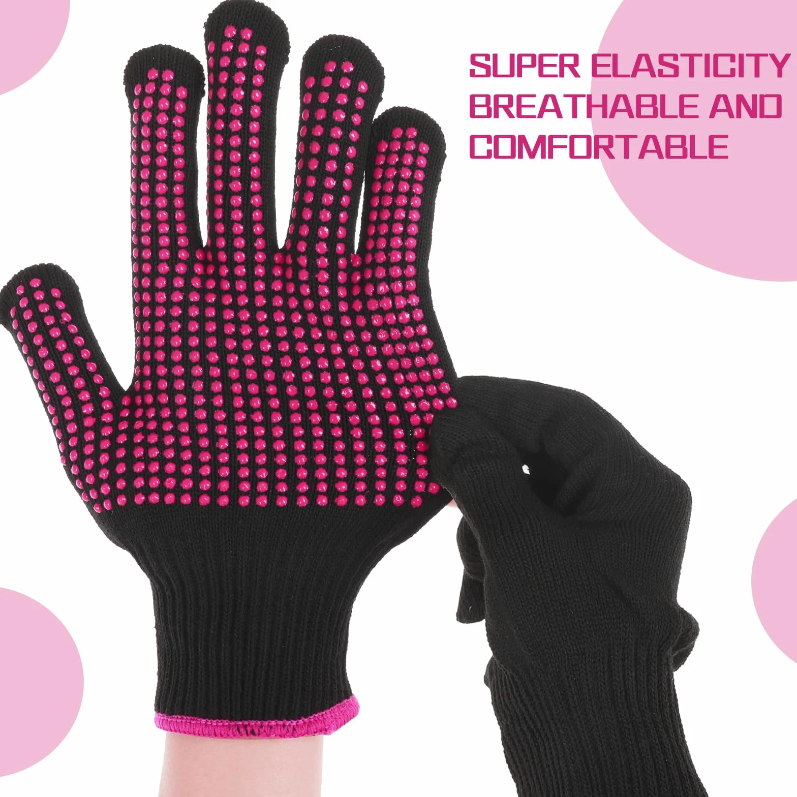Dimeho Lot de 2 gants résistants à la chaleur pour coiffure