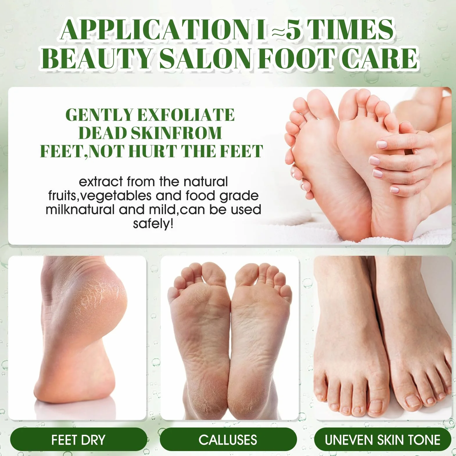 Masque Pieds Peeling Exfoliant 6 Paires pour Pieds Très Secs et Abîmés