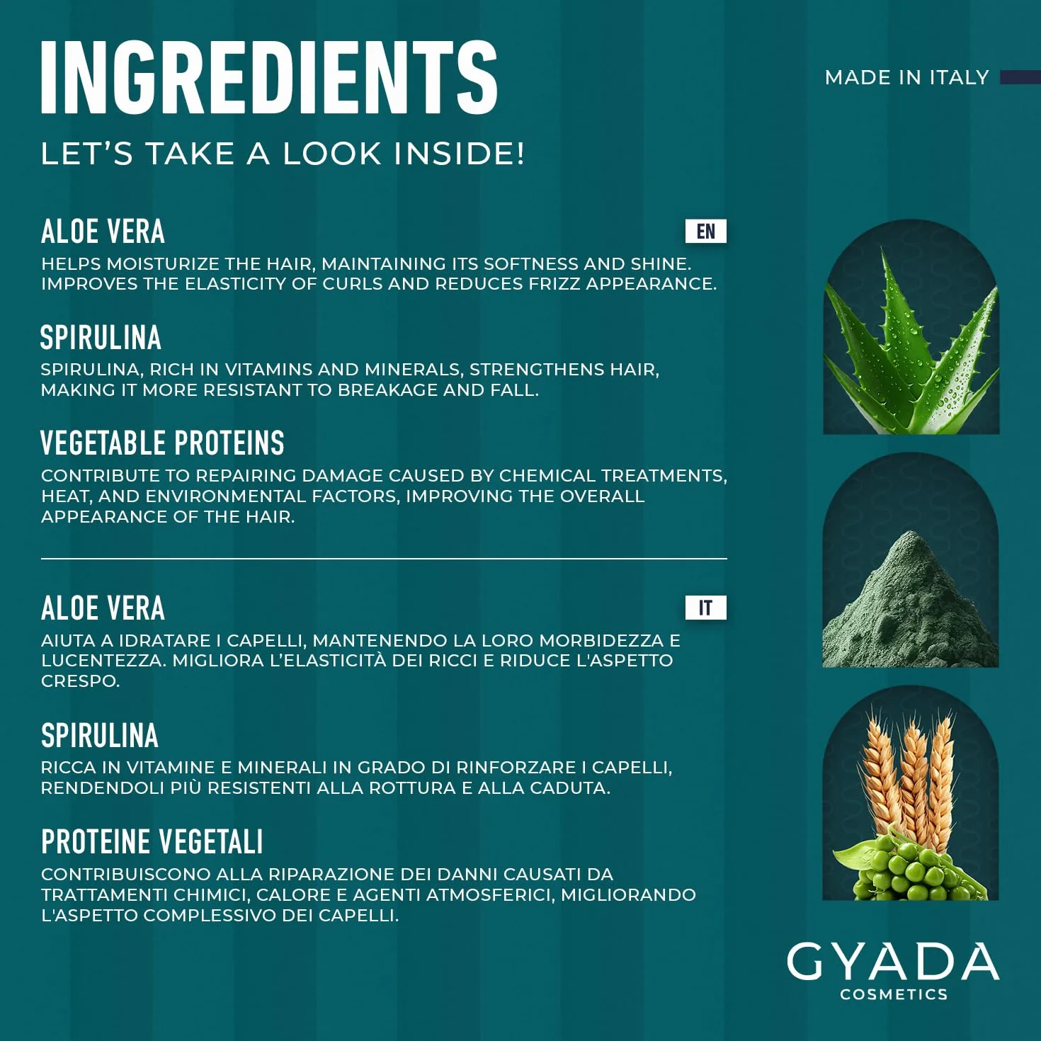 GYADA COSMETICS Shampooing fortifiant à la spiruline cheveux cassants clairsemés 250 ml
