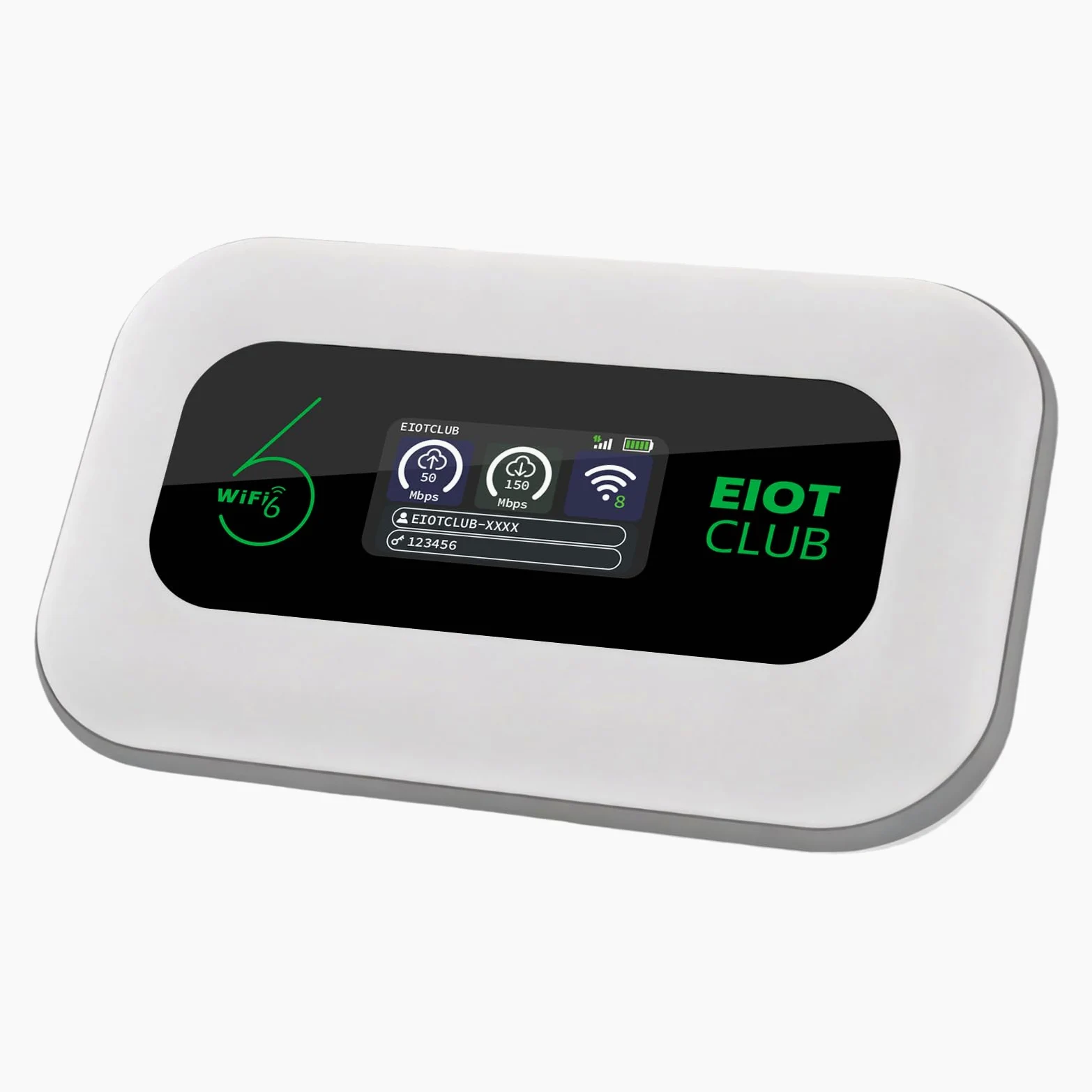 EIOTCLUB Routeur Wi-Fi mobile sans contrat, hotspot WiFi portable 4G LTE, batterie 3000 mAh, jusqu'à 32 appareils, carte SIM intégrée, idéal pour les voyages, le camping et les déplacements – Convient