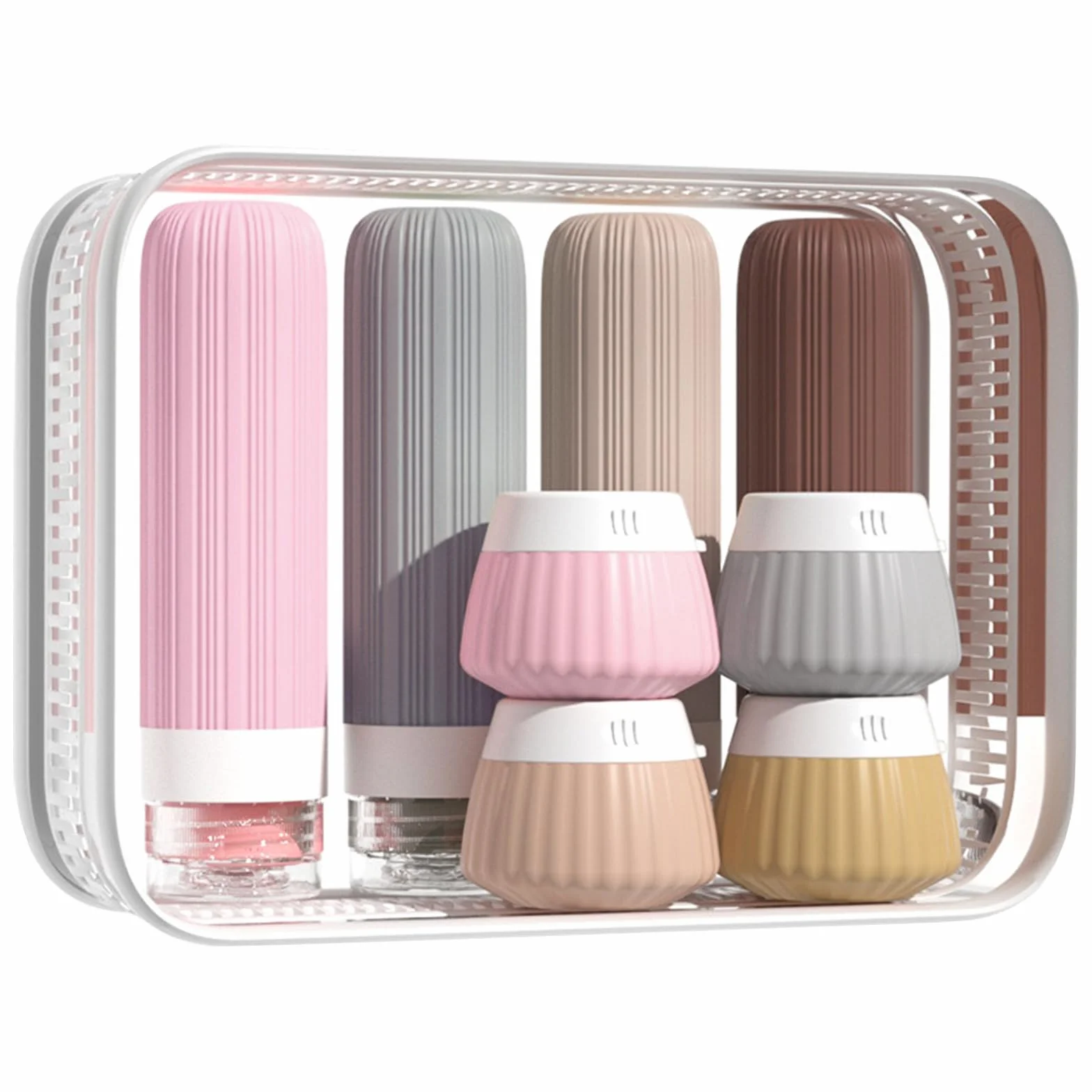 Kit Voyage Silicone TSA 90ml 100ml Anti-fuite Flacon Vide Trousse de Toilette Avion