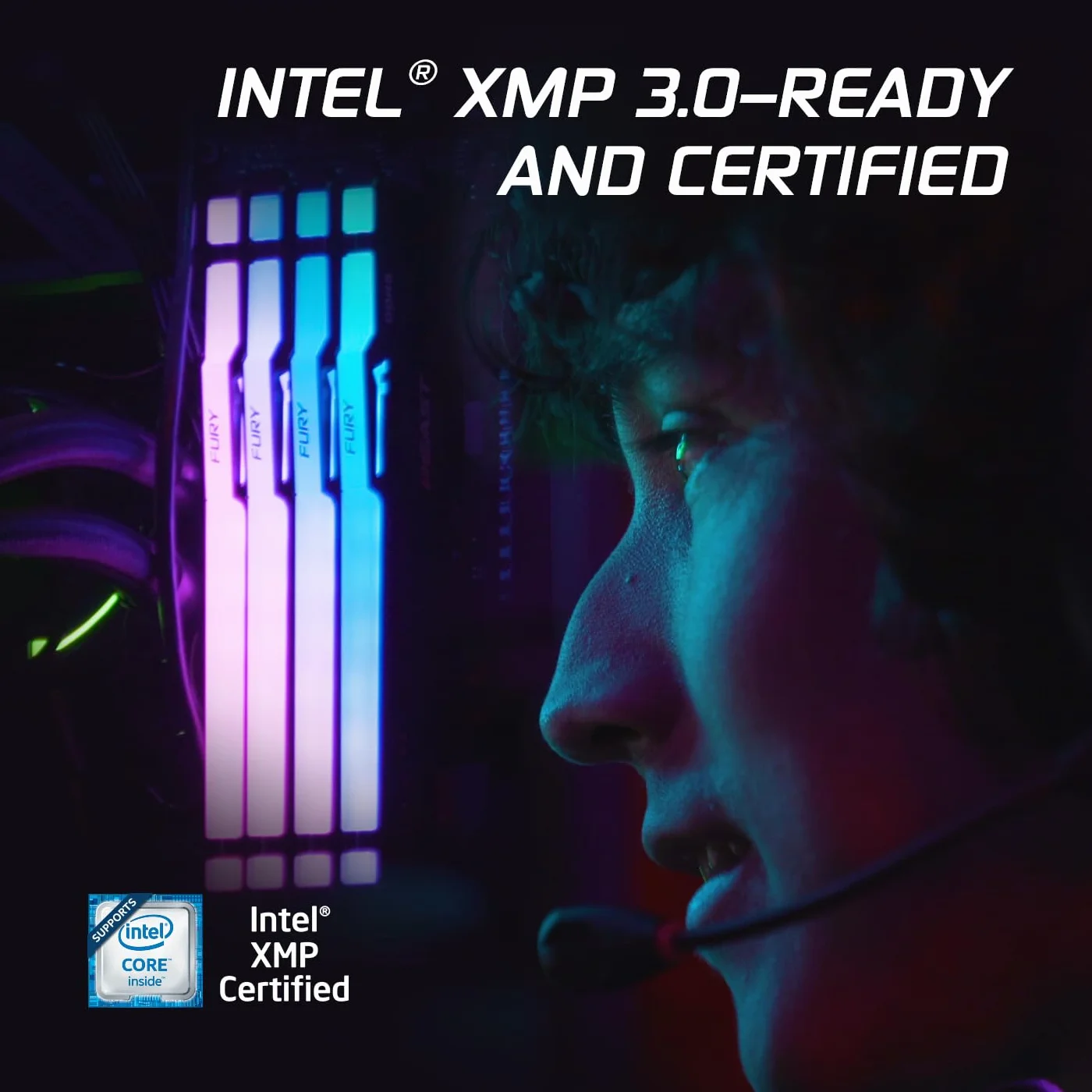 Kingston FURY Beast Noir RGB 32Go (2x16Go) 6000MT/s DDR5 CL30 DIMM Mémoire PC Gamer Kit AMD EXPO Intel XMP