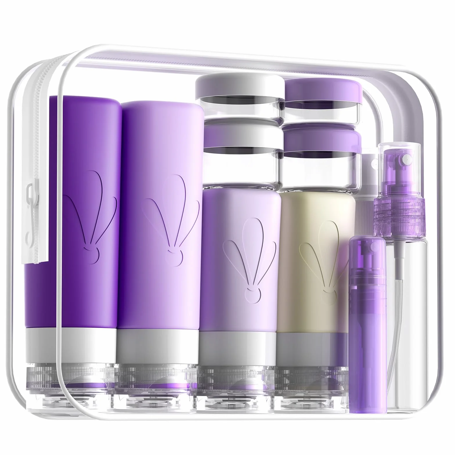 INSFIT Flacon Voyage 17 Pièces en Silicone, Contenant Réutilisable 90ml 60ml, Kit Avion Sans BPA, Trousse de Toilette pour Shampooing